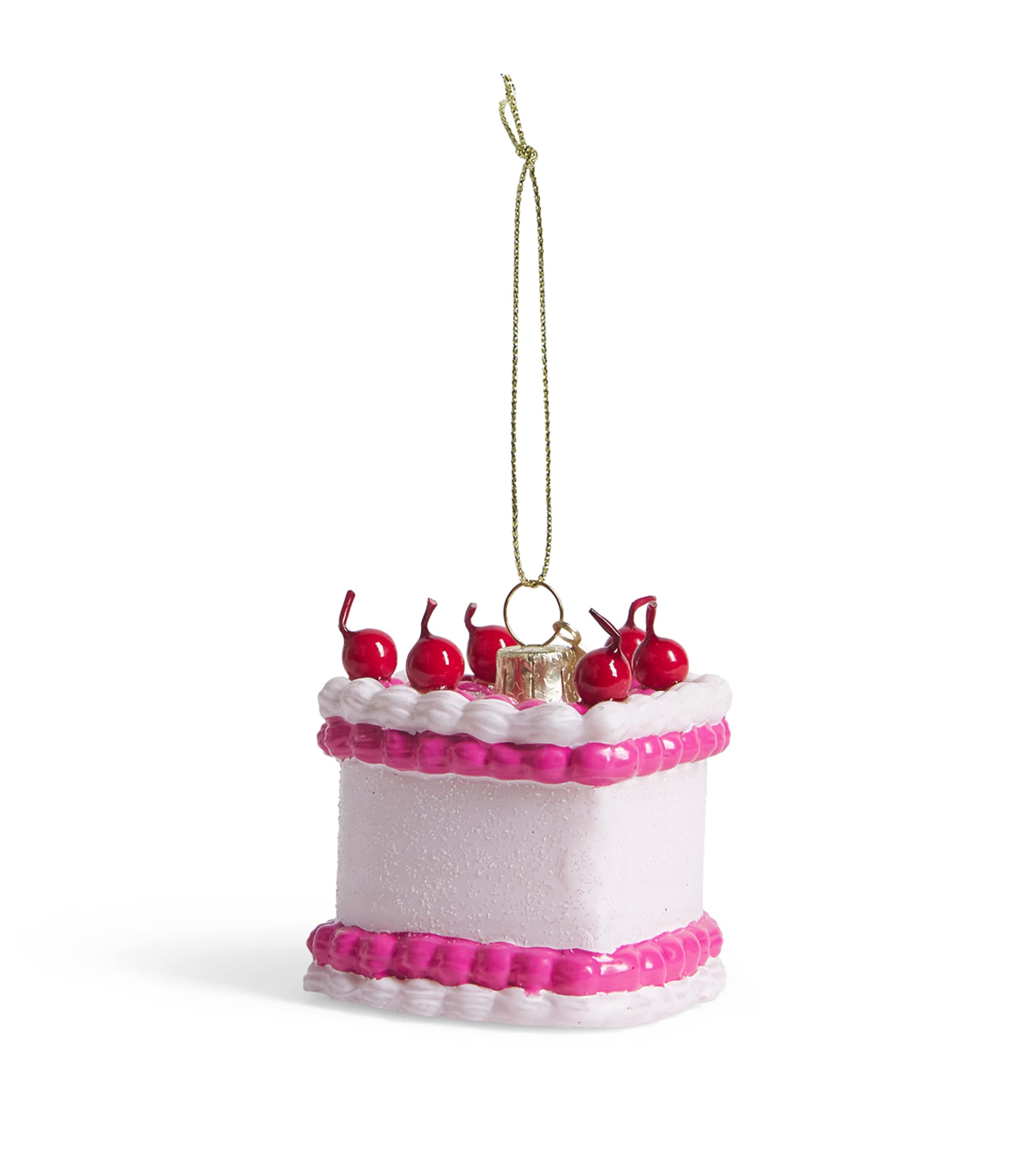Harrods Heart-Shaped Cake Tree Decoration Pink Image 1