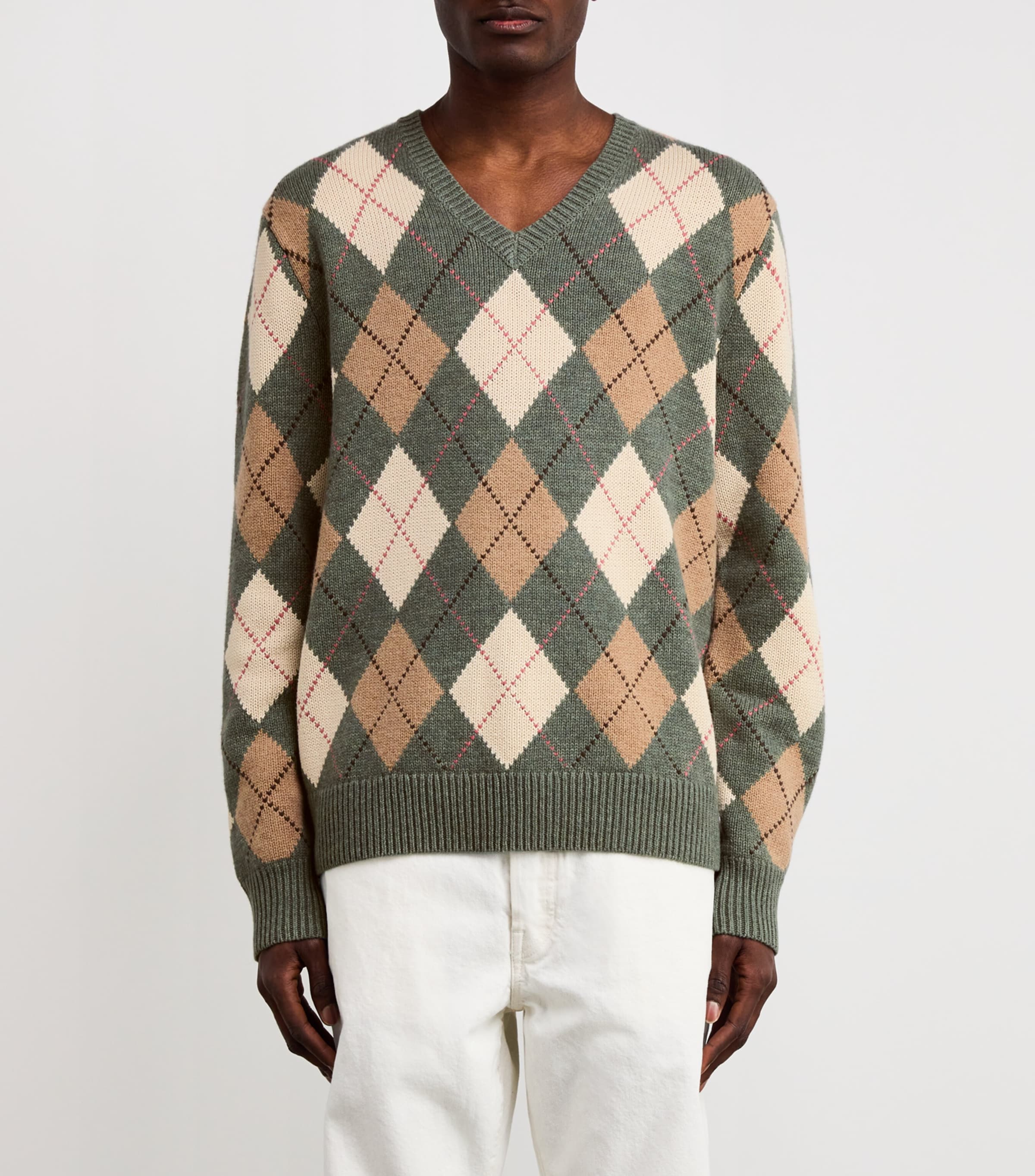 Polo Ralph Lauren Mens Cotton-Wool Argyle Sweater Green Image 3