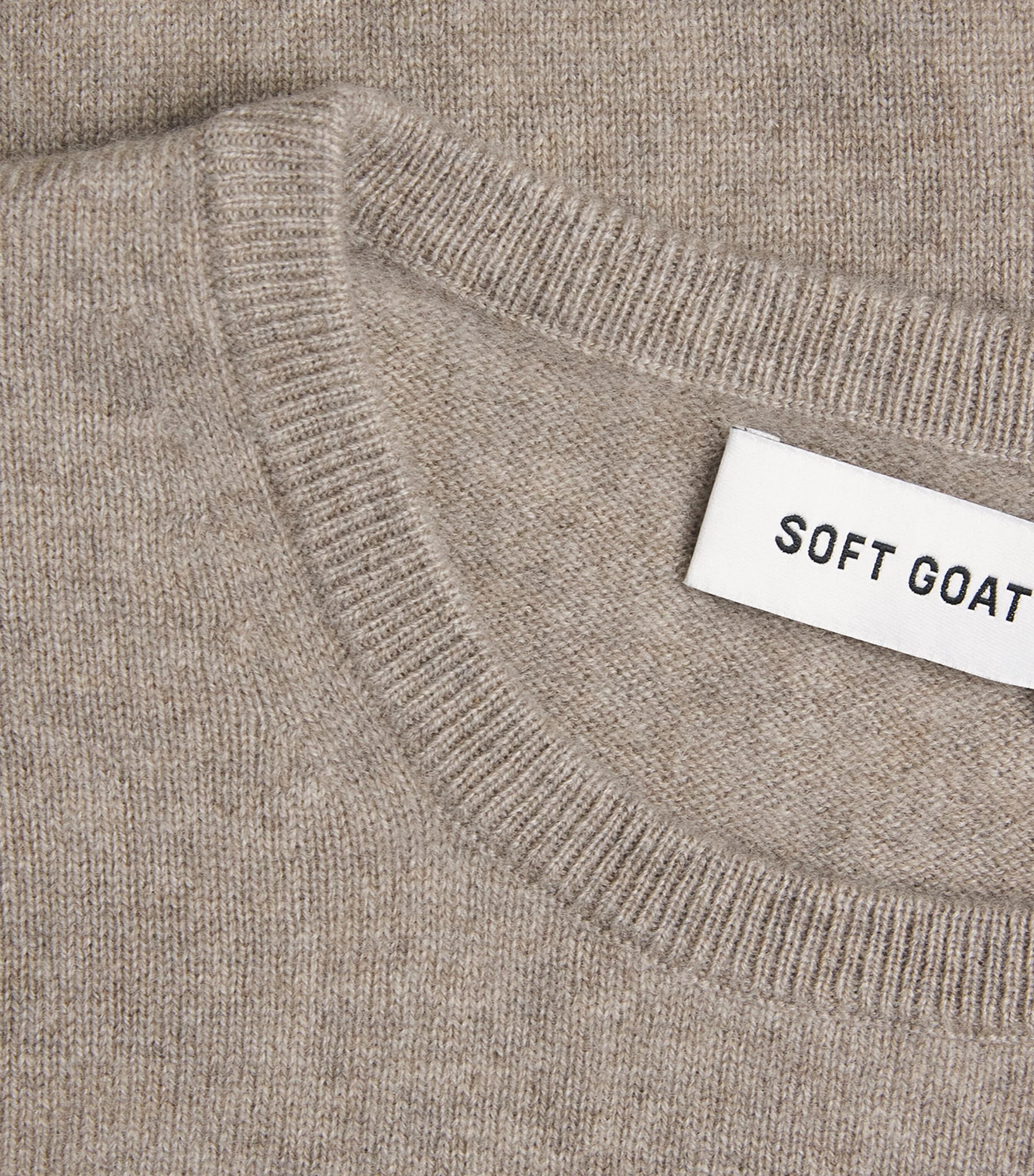 Soft Goat Womens Cashmere Short-Sleeve Sweater Greige Image 6