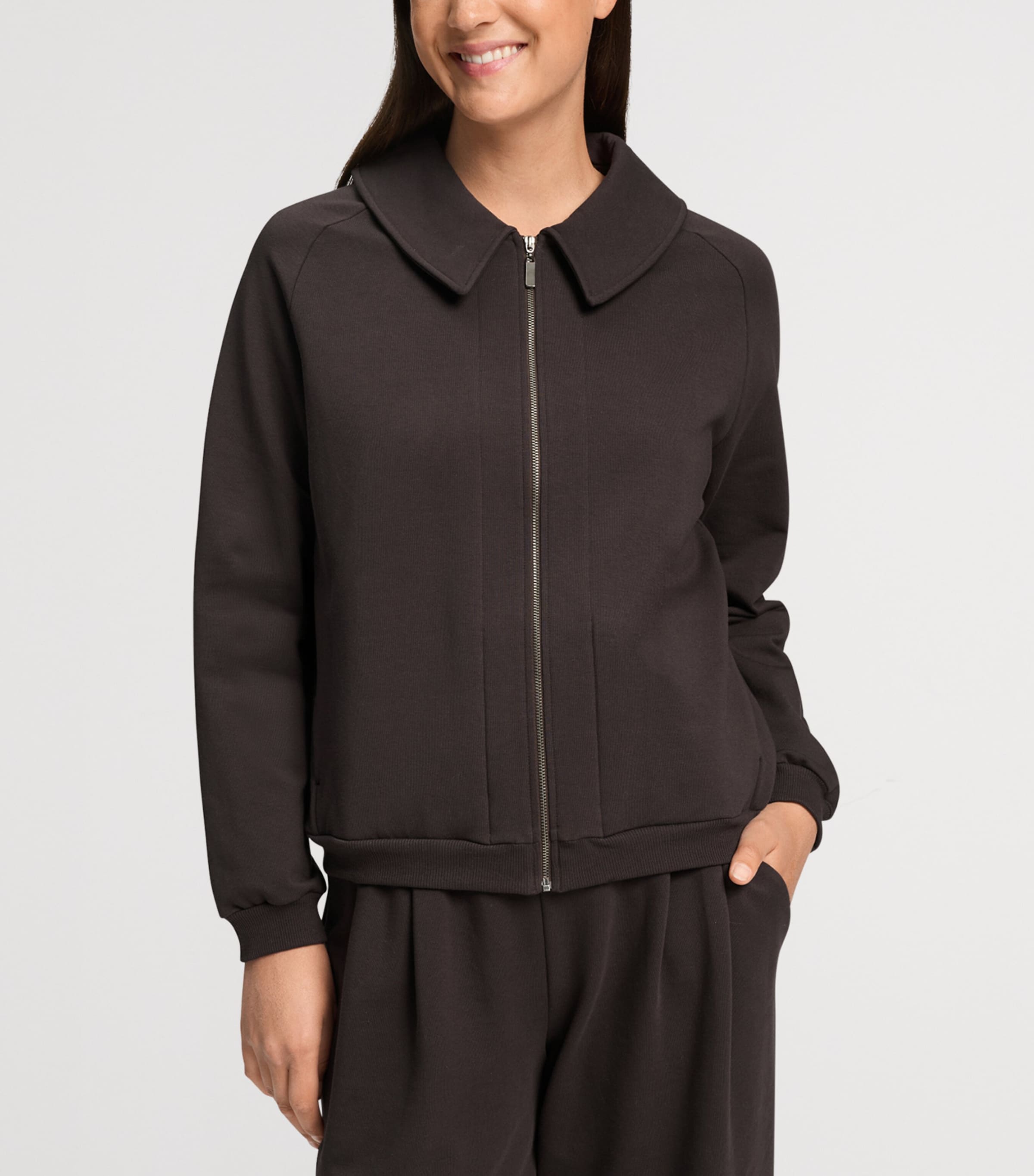 Hanro Womens Cotton Natural Living Cardigan Dark Mocha Image 4
