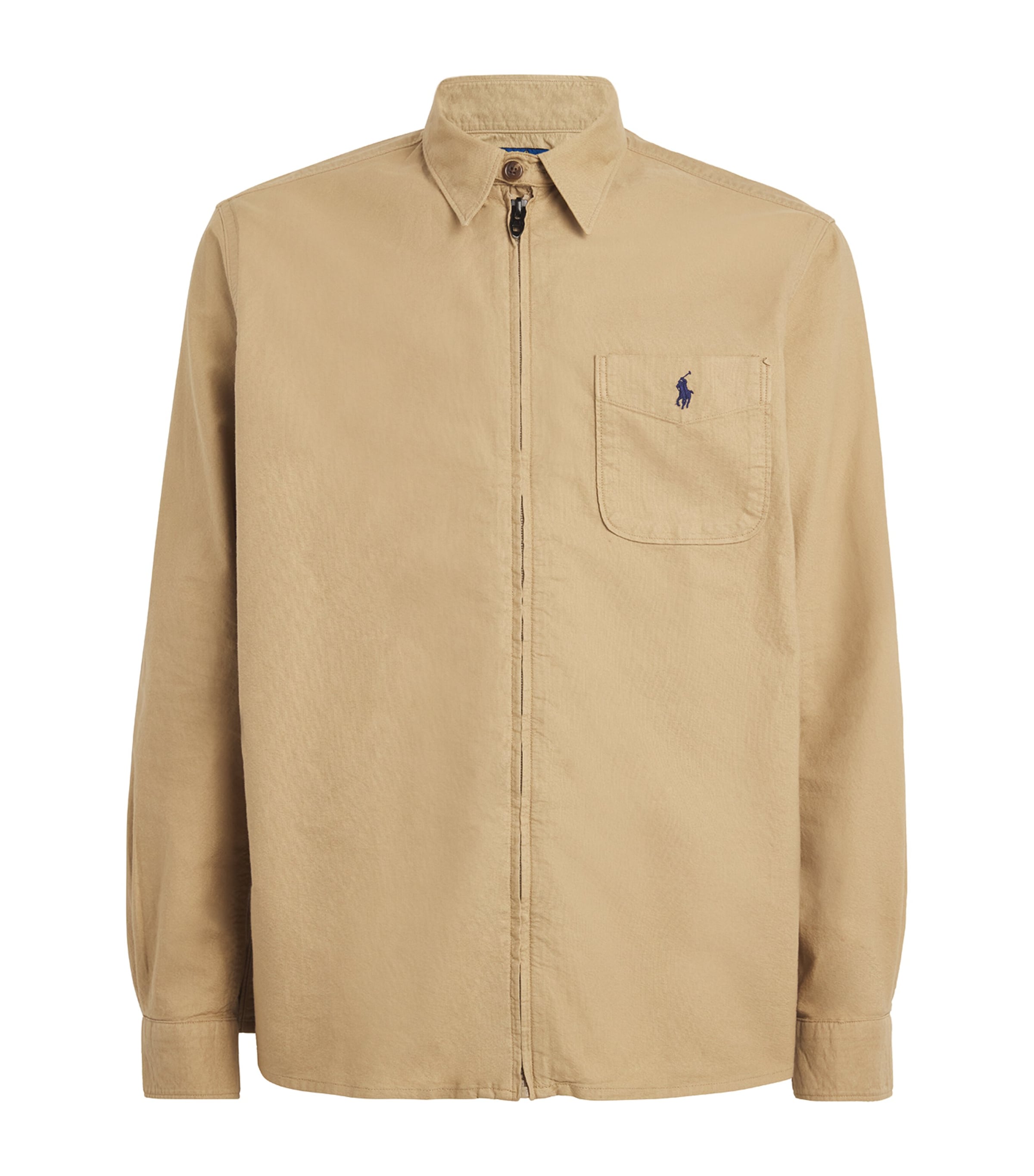 Shop Polo Ralph Lauren Cotton Polo Pony Oxford Shirt In Beige