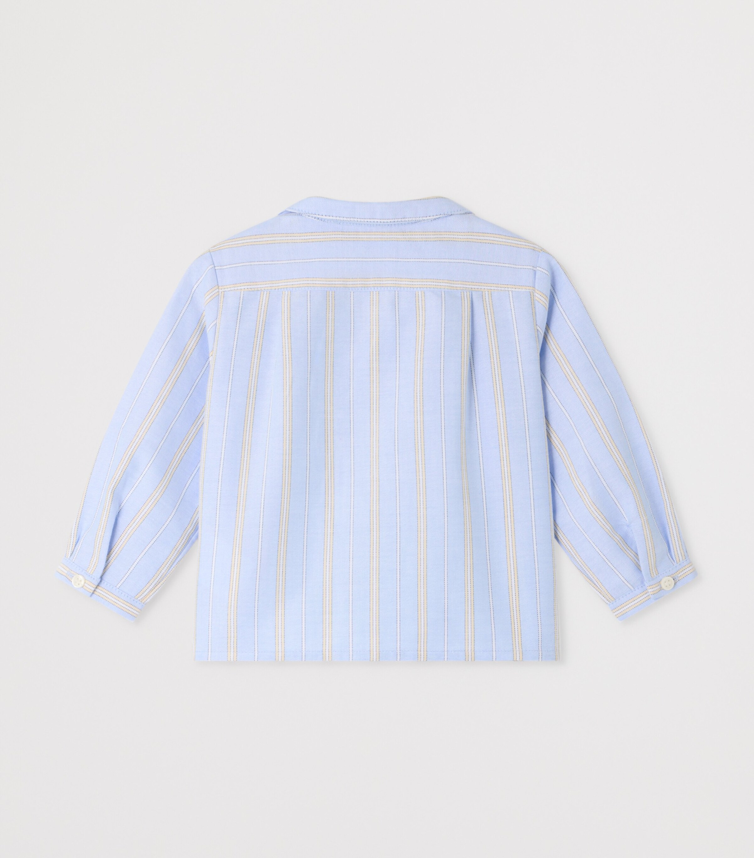 Bonpoint Cotton Poplin Stripe Shirt (6-18 Months) Ra Bleu Image 2