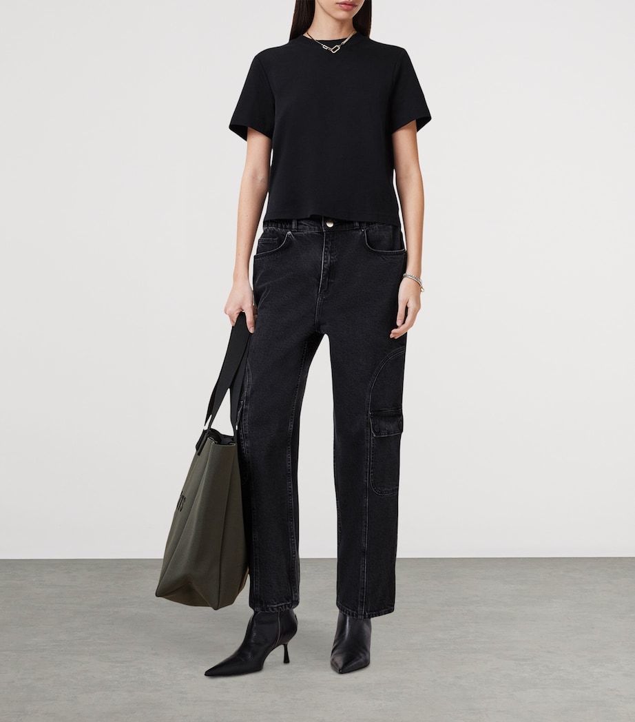 AllSaints Womens Organic Cotton Lisa T-Shirt Black Image 4