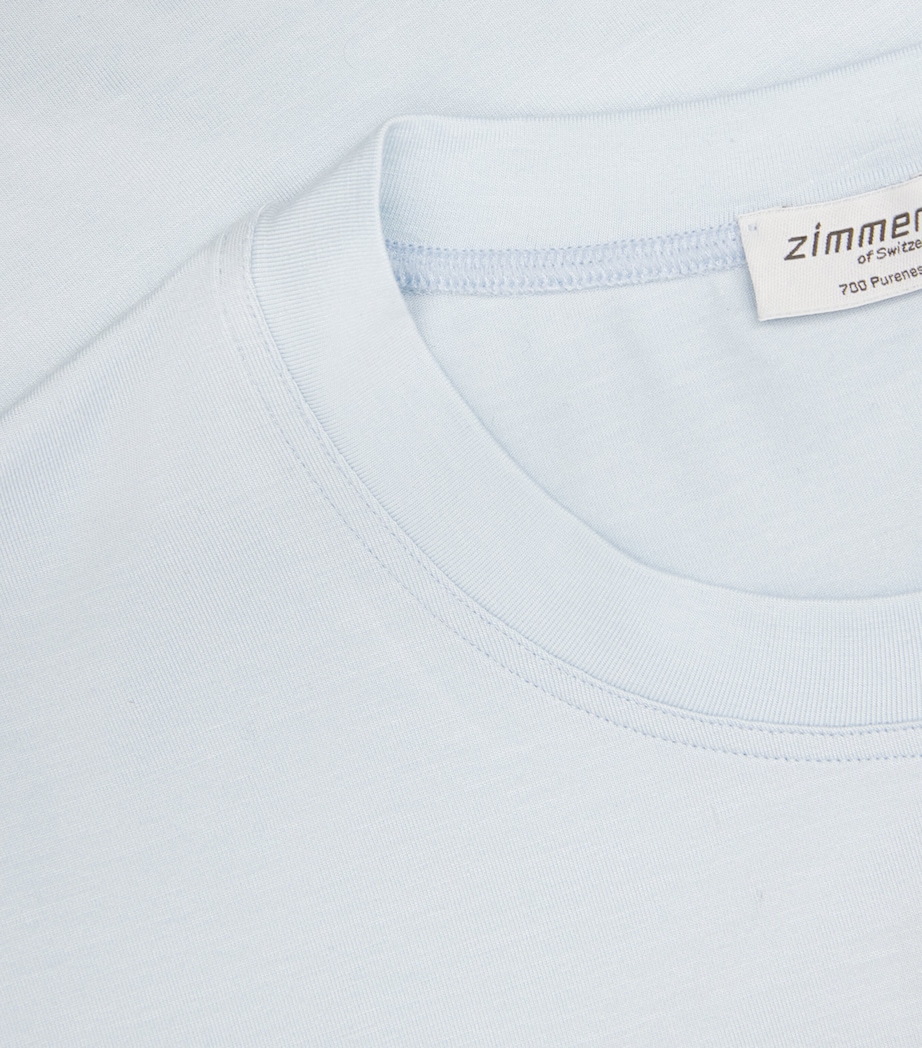 Zimmerli Mens Stretch-Modal Pureness T-Shirt Sky Blue Image 5