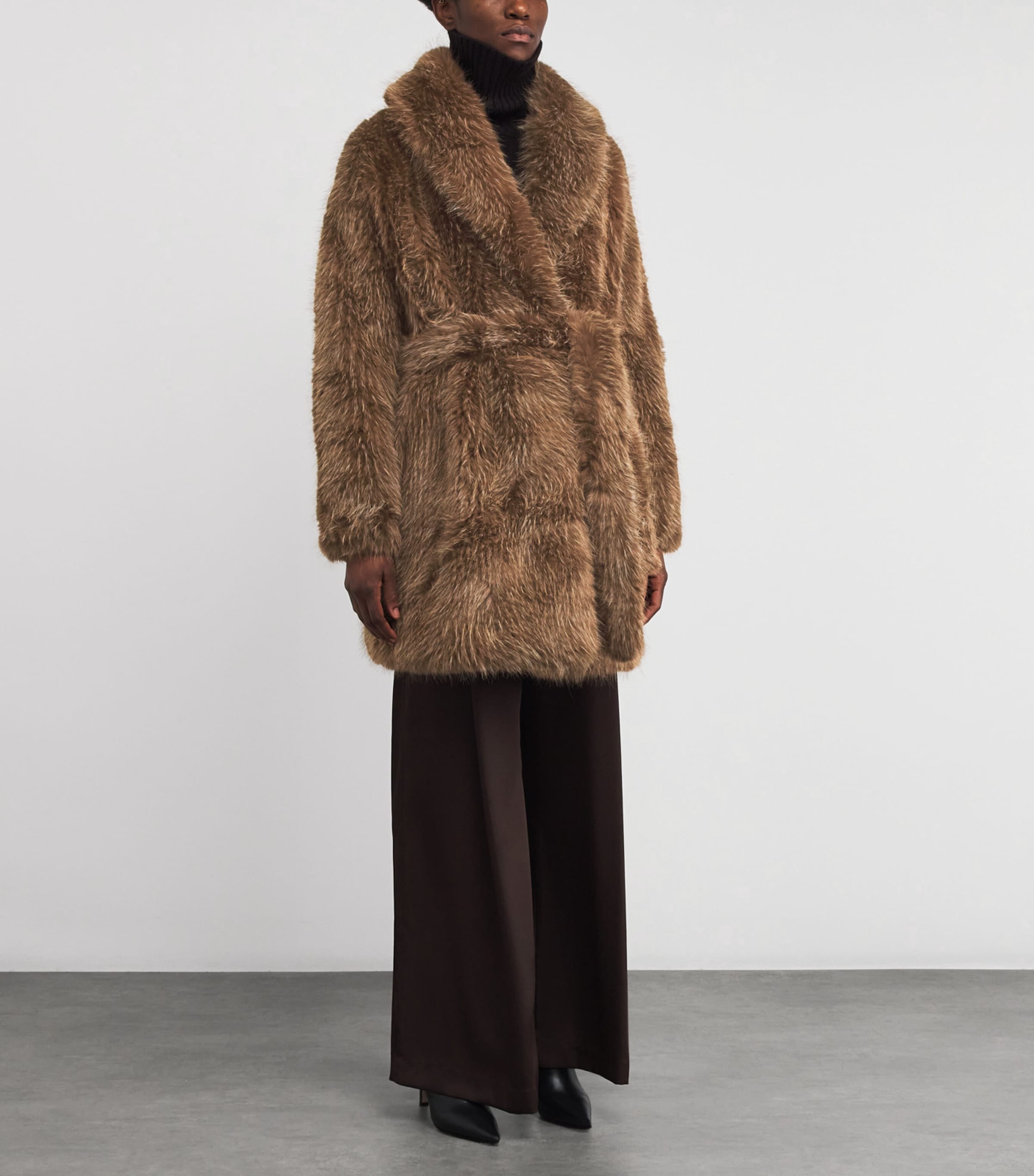 Faux Fur Kacela Coat C1211 OTTER Image 3