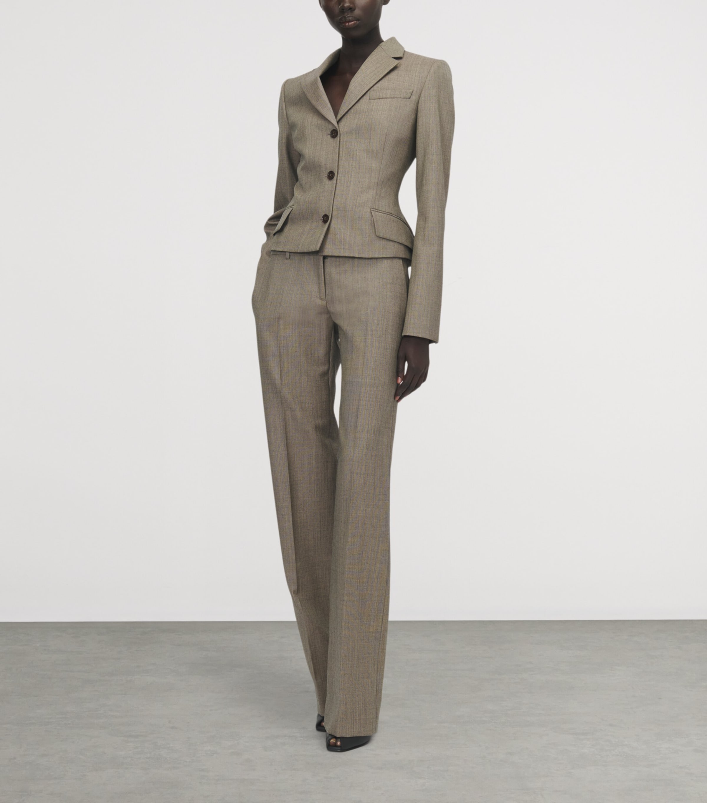 McQueen Womens Wool Bumster Wide-Leg Trousers Image 2