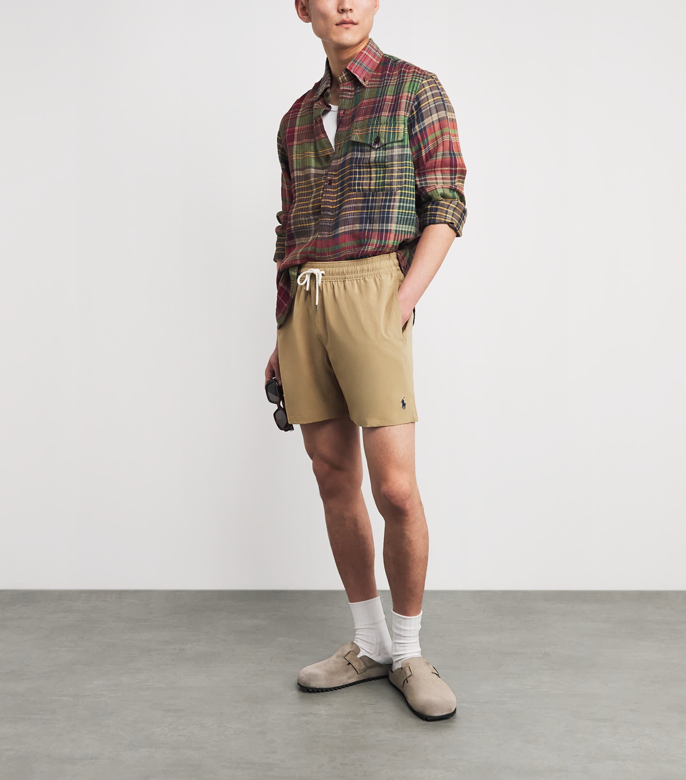 Polo Ralph Lauren Mens Polo Pony Swim Shorts Cafe Tan Image 2