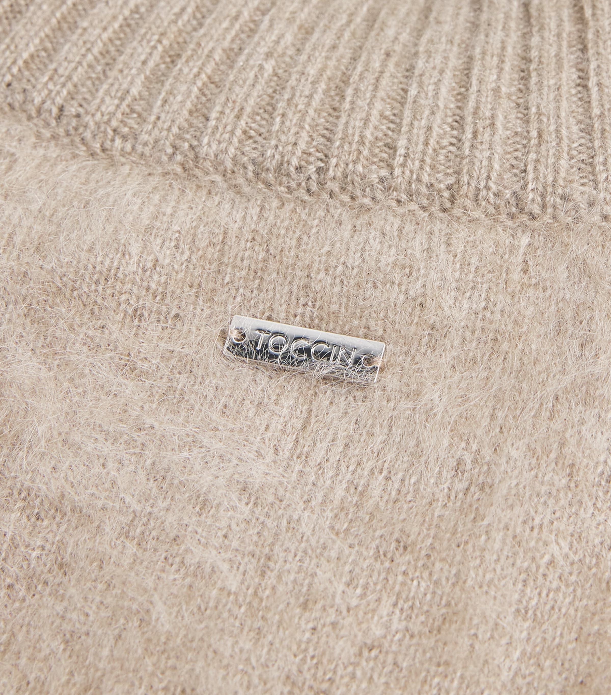 Toccin Womens Cashmere Sabina Top Taupe Melange Image 6