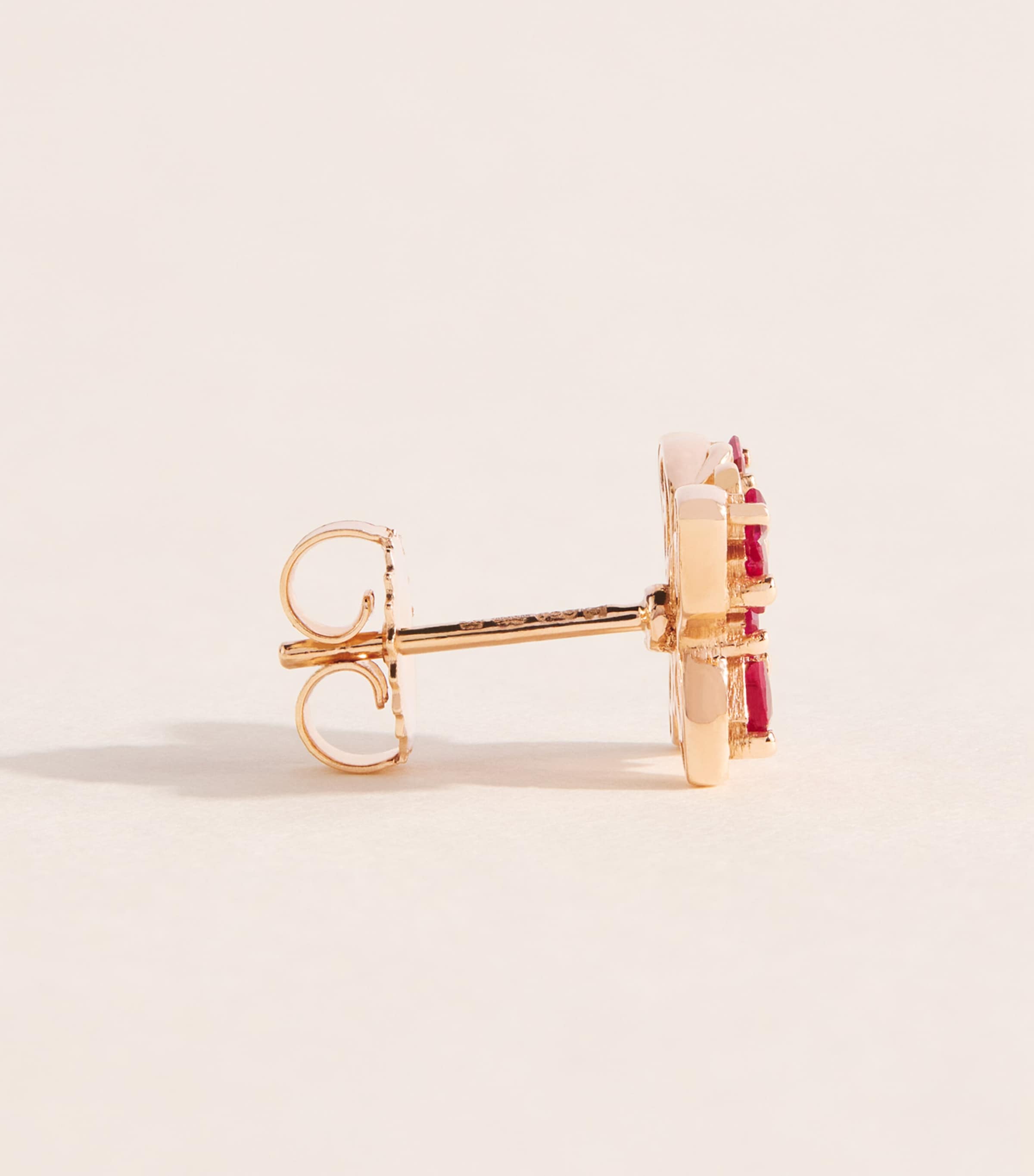 Suzanne Kalan Rose Gold, Diamond and Ruby Princess Mini Butterfly Stud Earrings Rg/ruby Image 3
