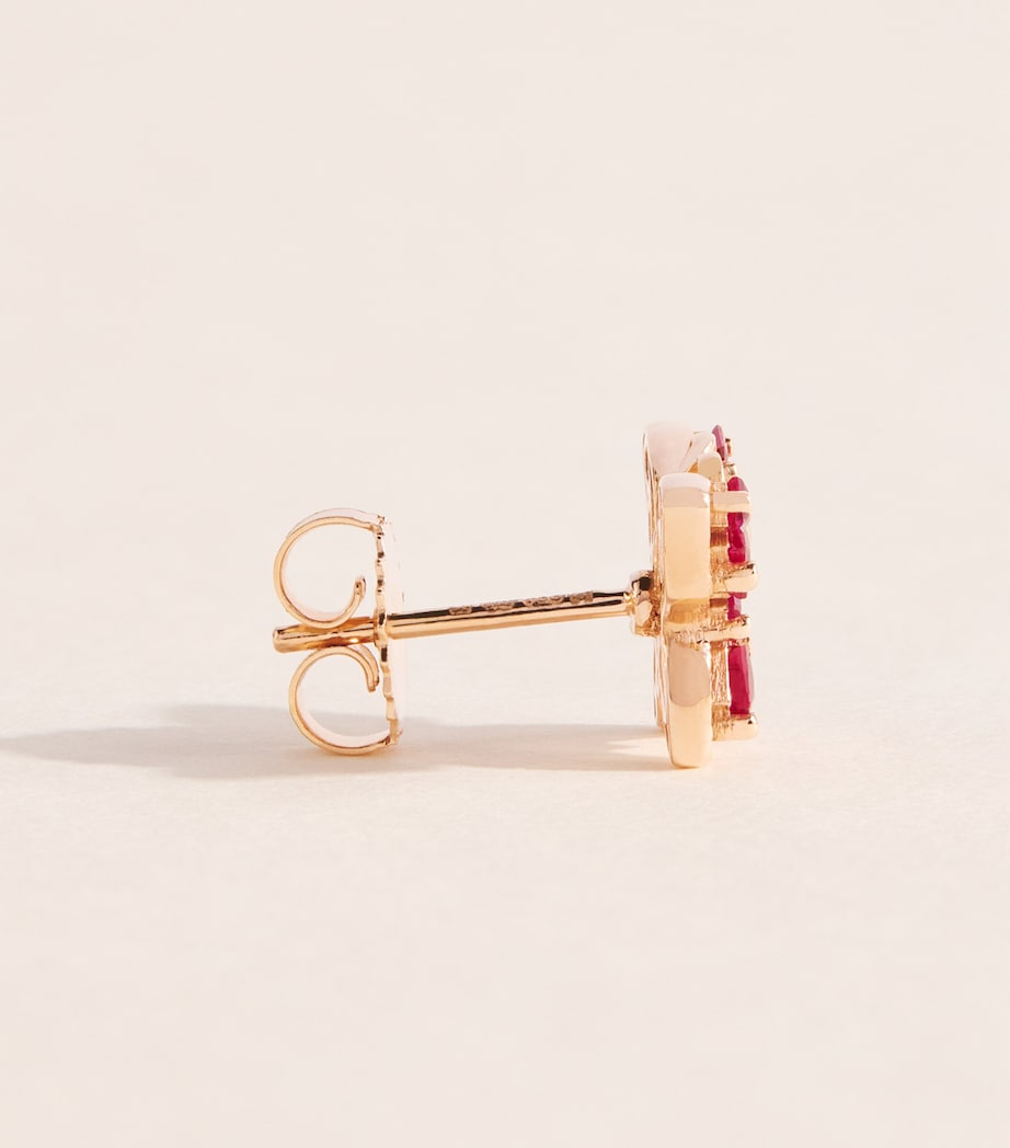 Suzanne Kalan Rose Gold, Diamond and Ruby Princess Mini Butterfly Stud Earrings Rg/ruby Image 3