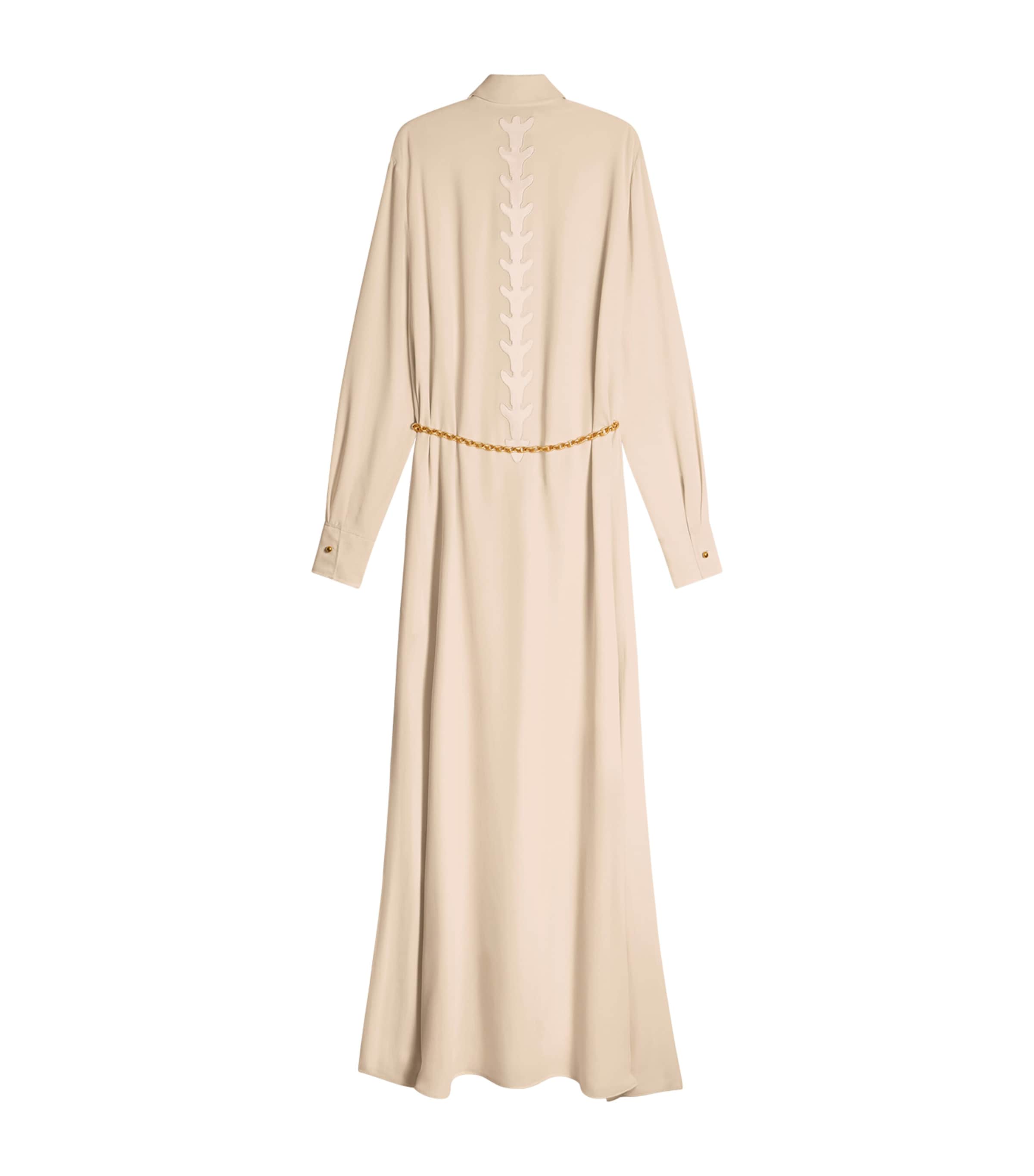 Schiaparelli Womens Silk Trompe-l'Oeil Skeleton Shirt Dress Ecru Image 6