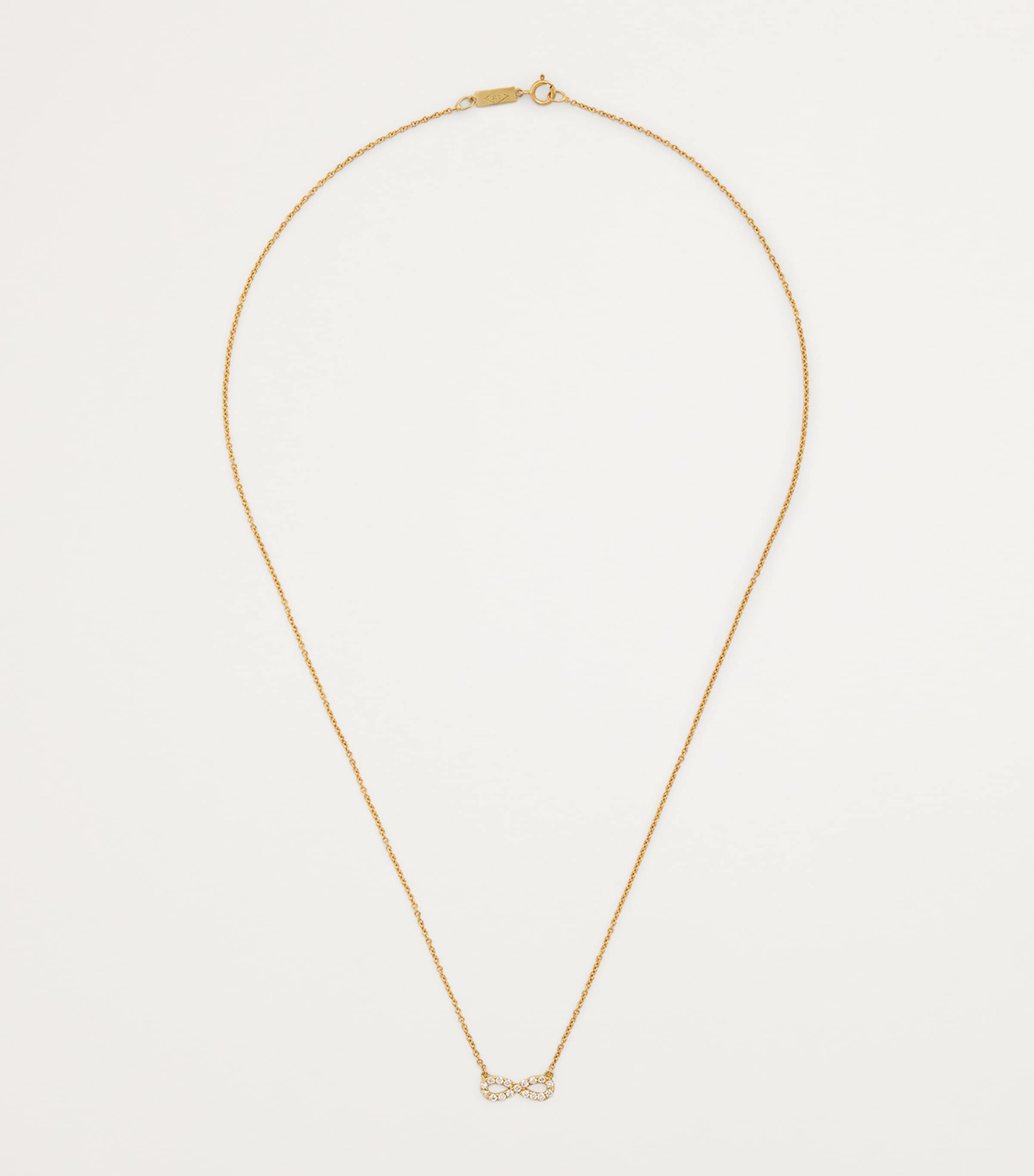 Yellow Gold and Diamond Infinity Necklace YELLOW GOLD Image 3
