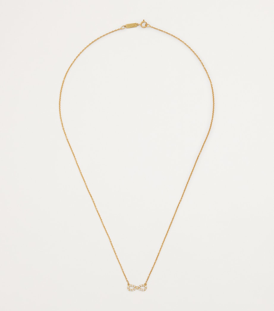 Yellow Gold and Diamond Infinity Necklace YELLOW GOLD Image 3