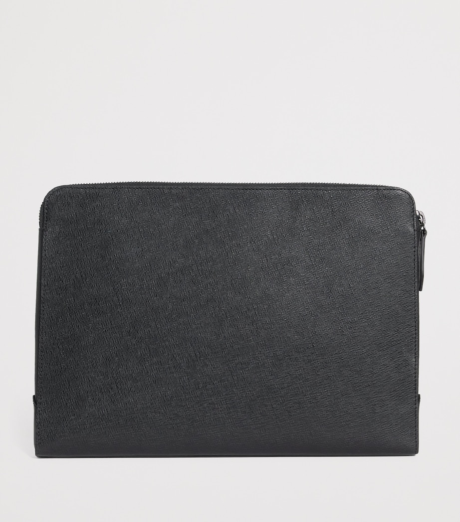 Saffano Leather Laptop Pouch BLACK Image 2