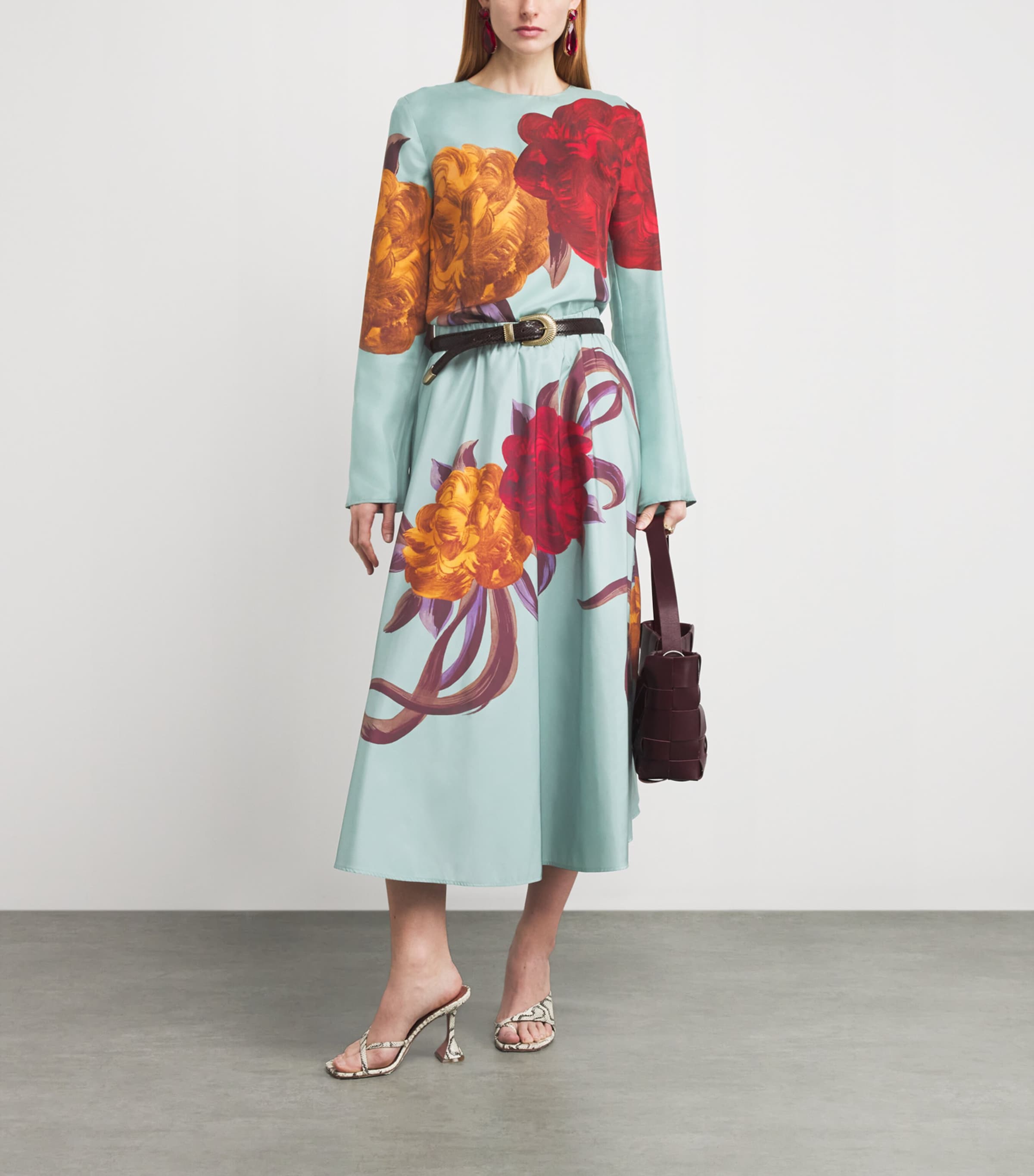 Floral Drawstring Midi Skirt BU01PEONY PLACEE Image 2