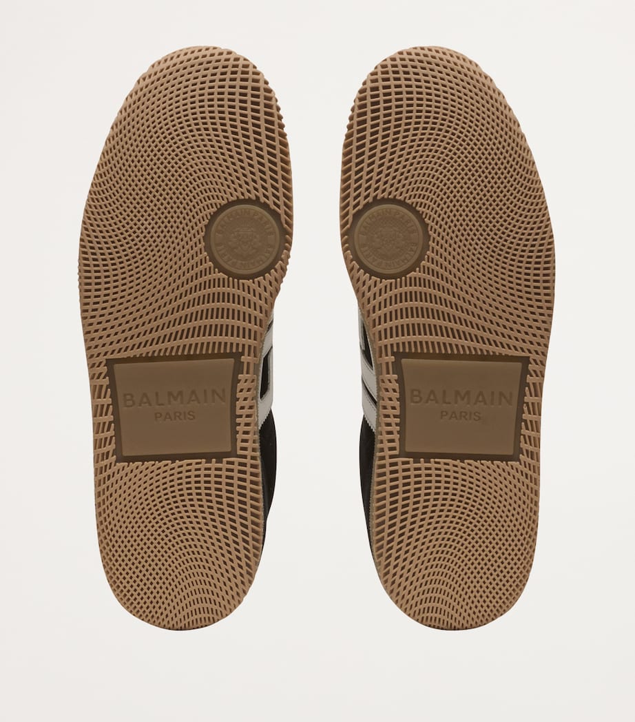 Balmain Suede Swan Sneakers Gris/jaune/orange Image 4