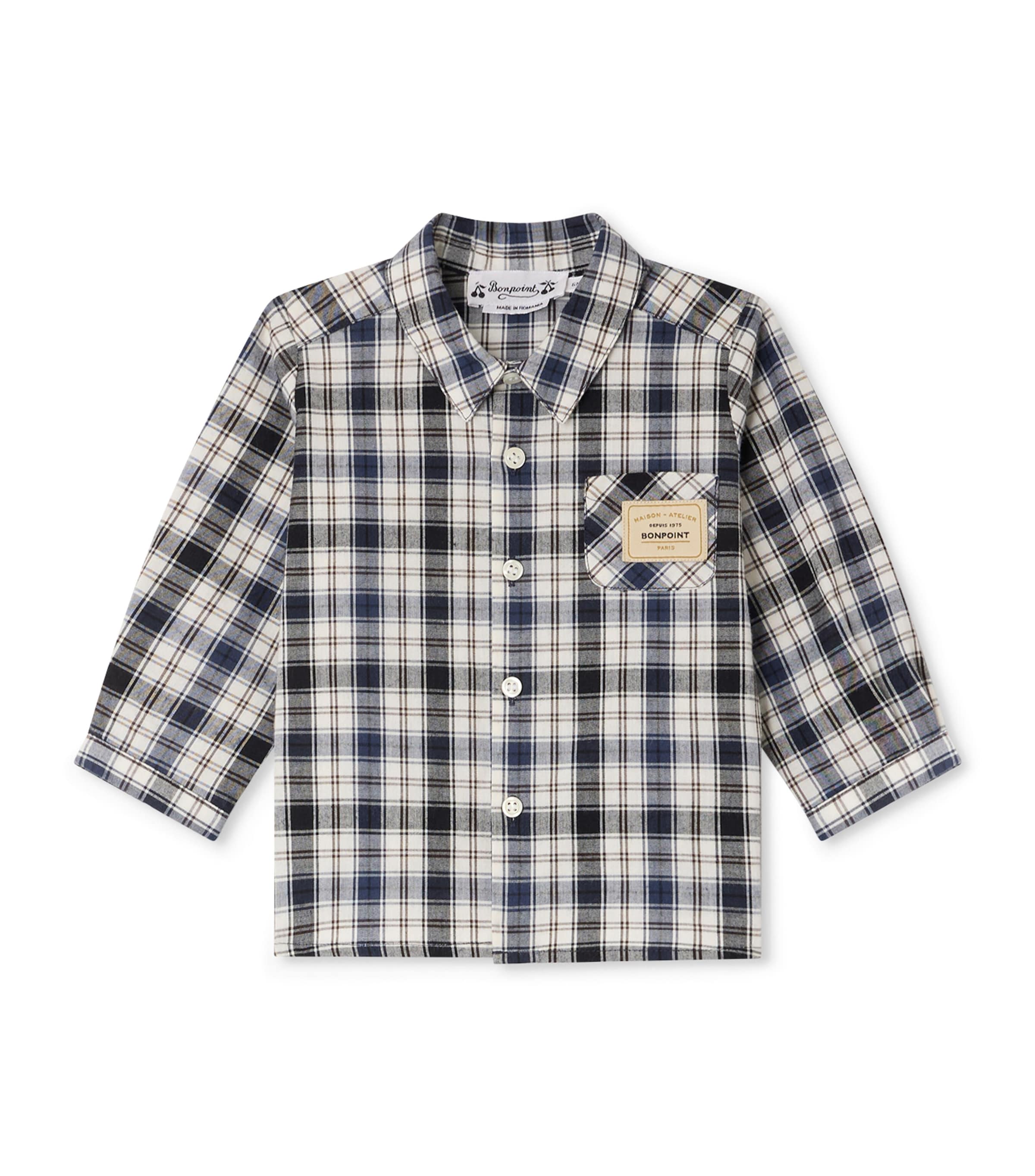 Check Print Shirt (6-18 Months) INDIGO Image 1