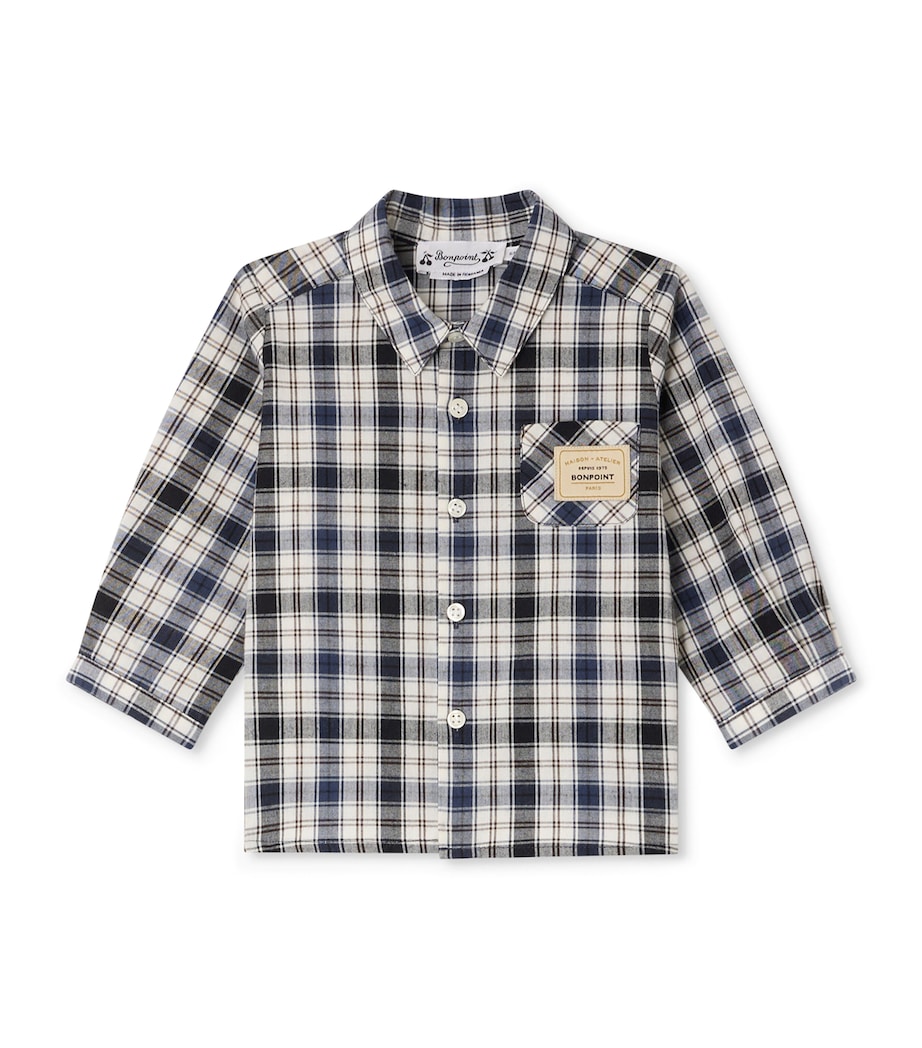 Check Print Shirt (6-18 Months) INDIGO Image 1