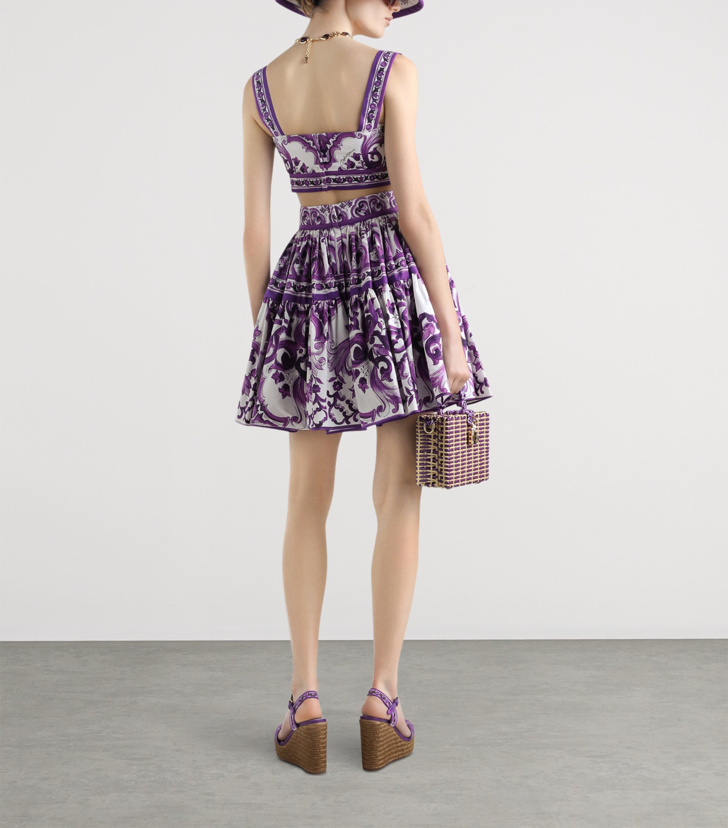 Majolica Print Mini Skirt I23TN-MAIOLICA 1 VIO Image 5