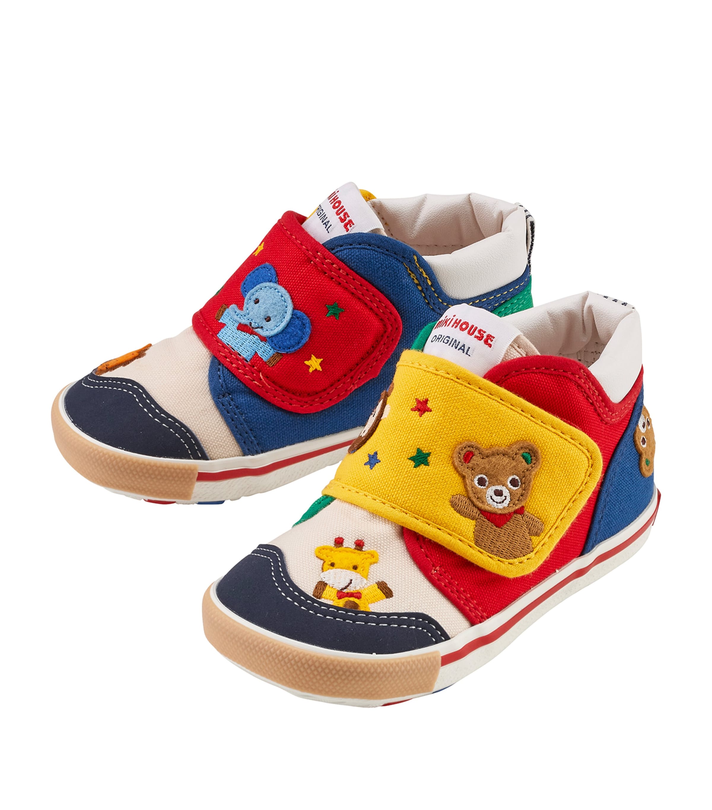 Miki House Kids' Embroidered Sneakers In White