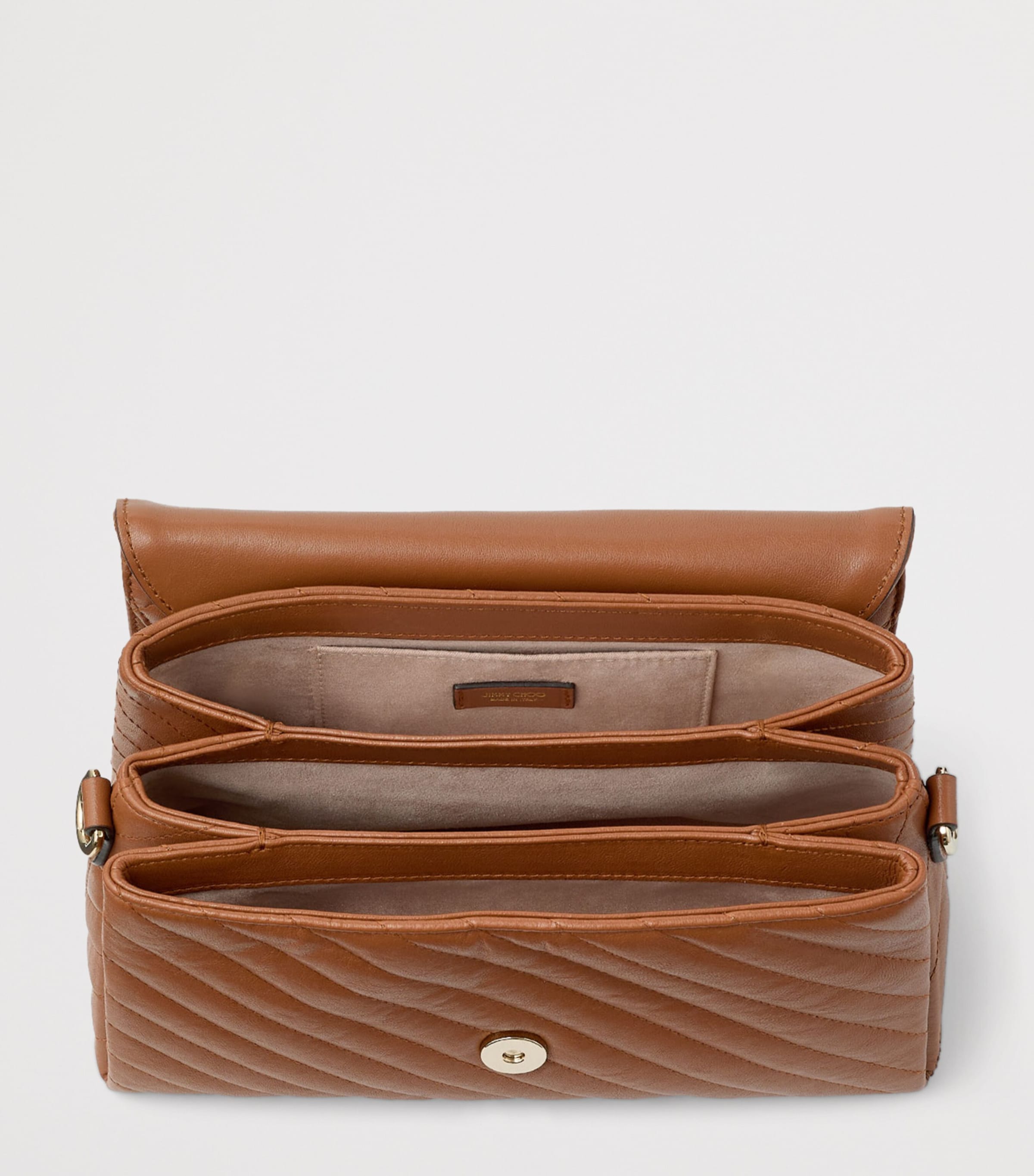Jimmy Choo Leather Curve Top-Handle Bag Tan/shiny Gold Image 4