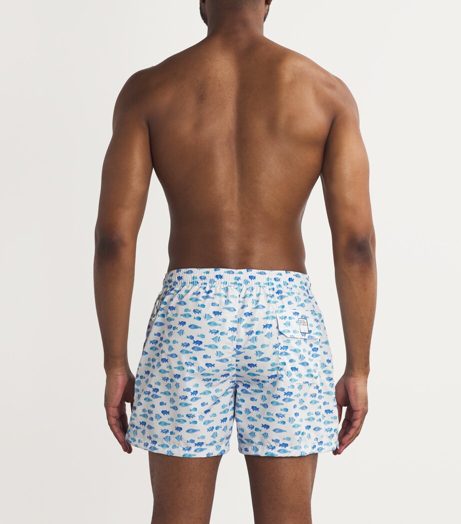 Fedeli Mens Printed Madeira Swim Shorts Blue Image 4