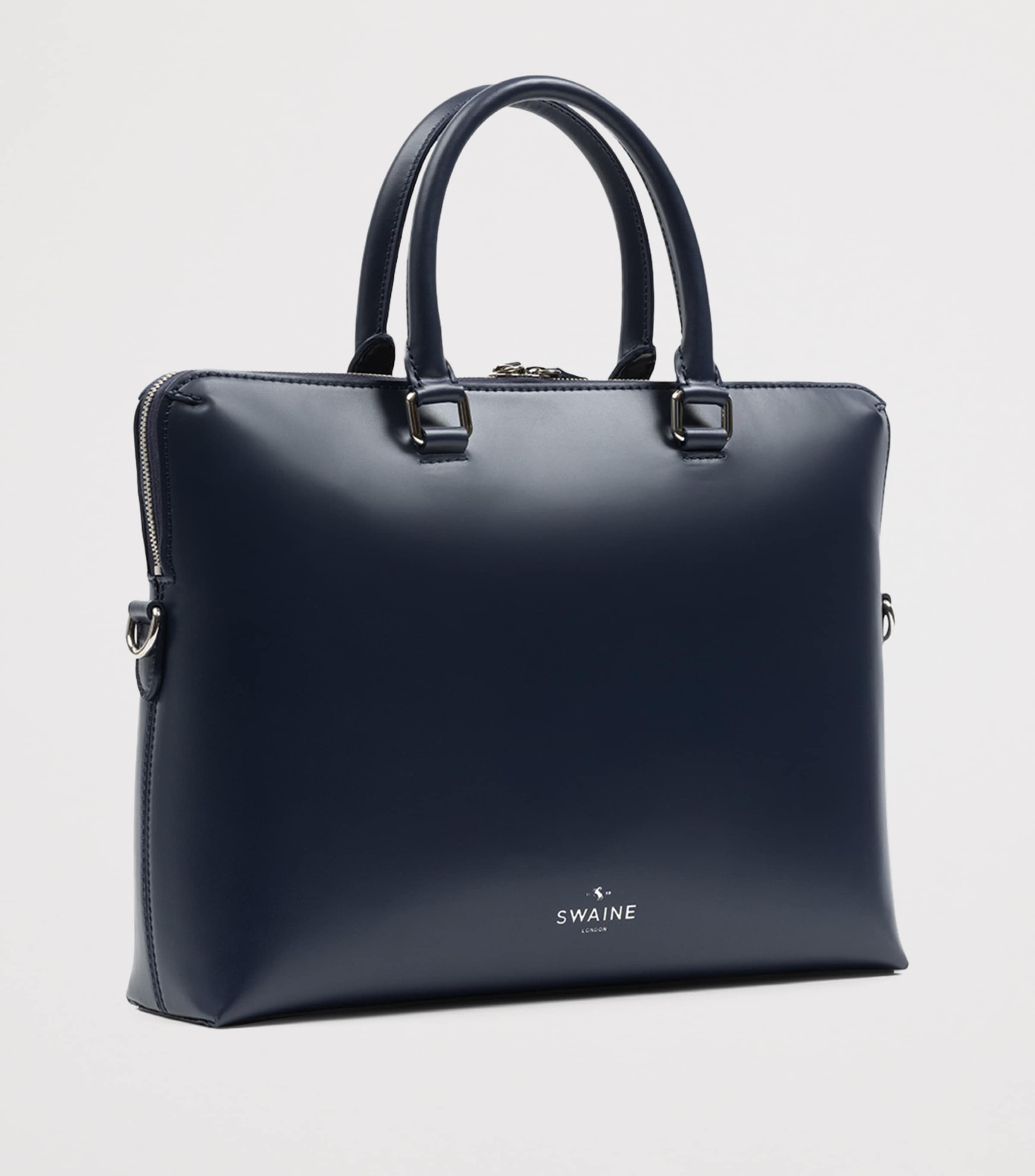 Leather Piccadilly Briefcase NAVY Image 2
