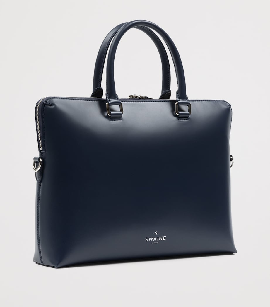 Leather Piccadilly Briefcase NAVY Image 2
