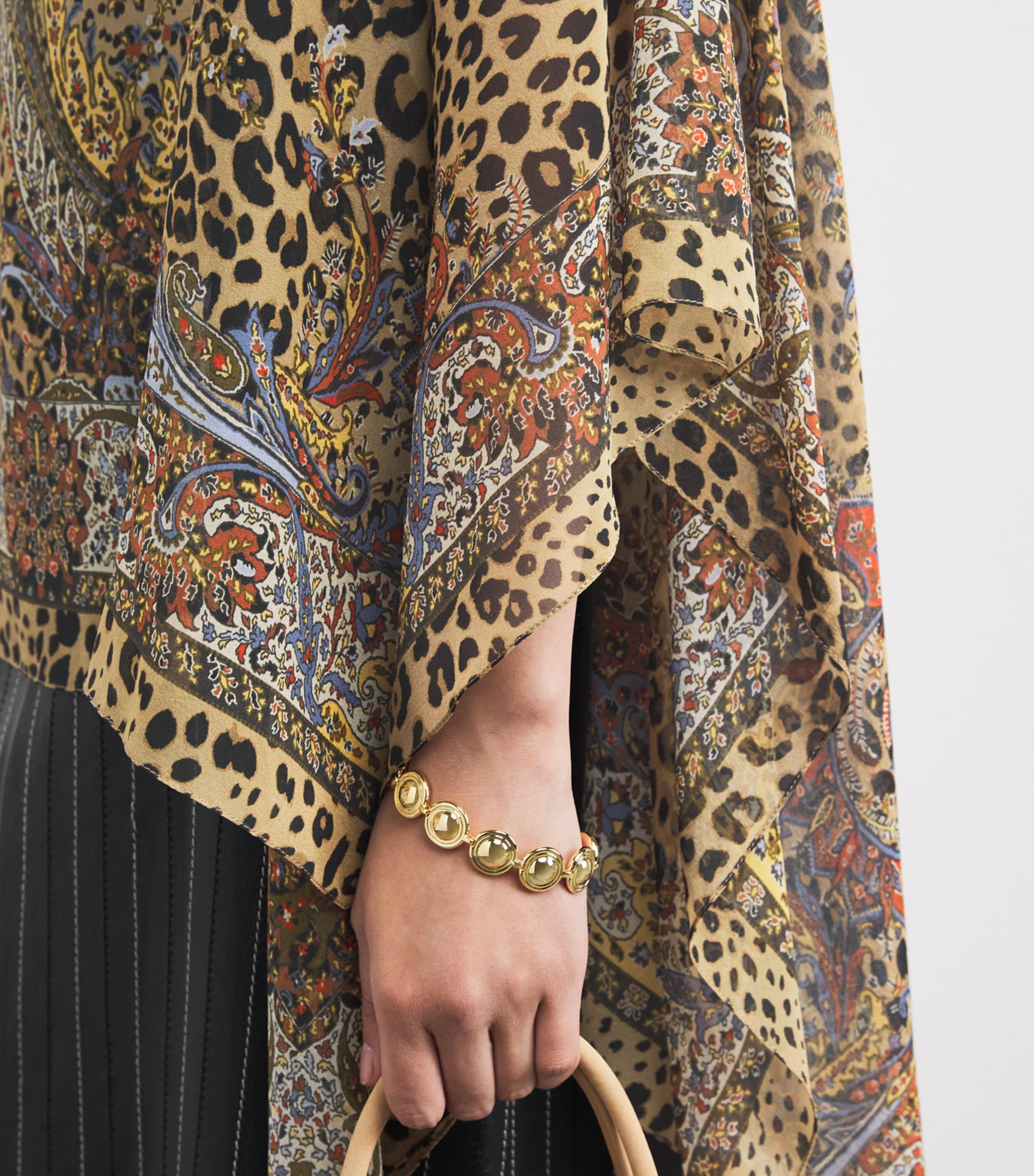 Silk Leopard Boat-Neck Blouse X0826 Image 6