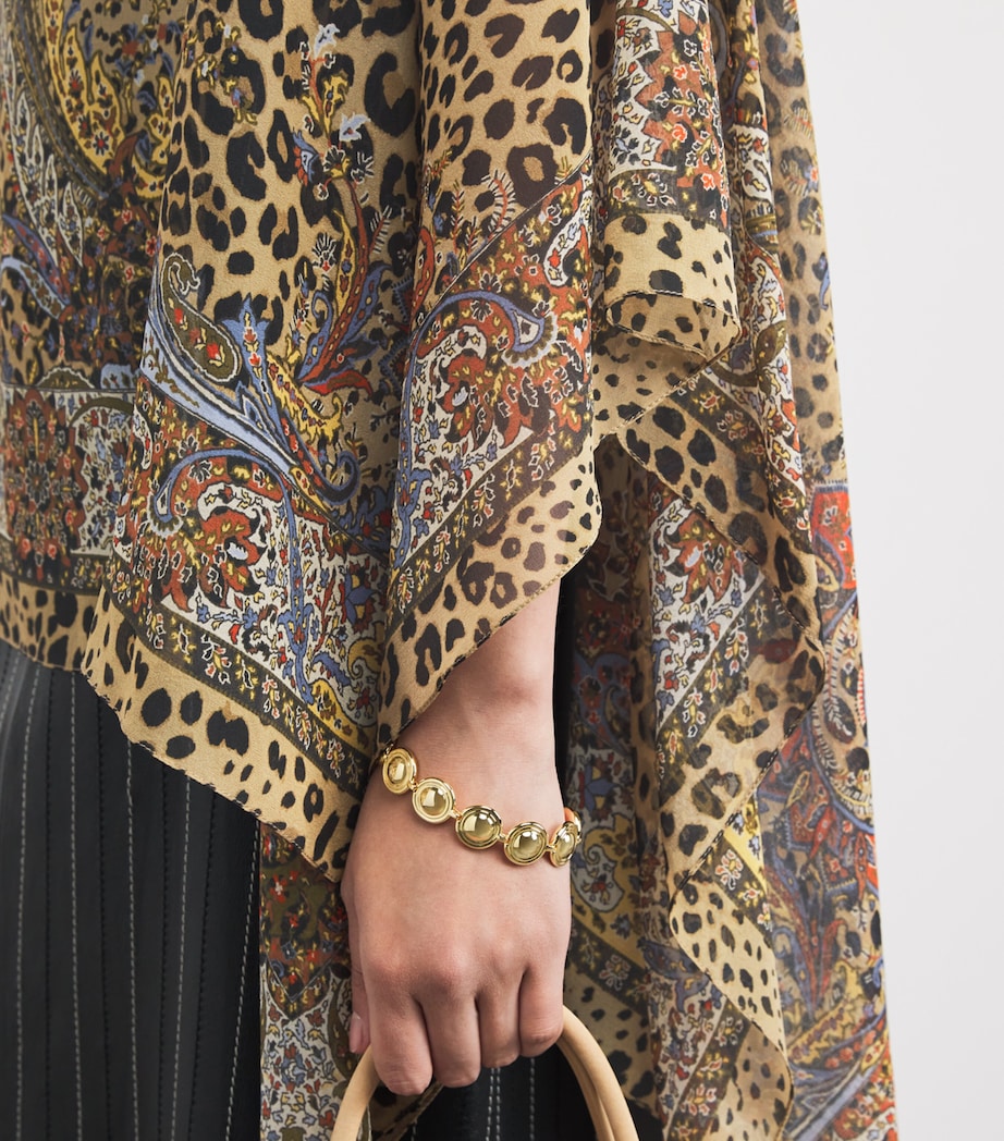 Silk Leopard Boat-Neck Blouse X0826 Image 6