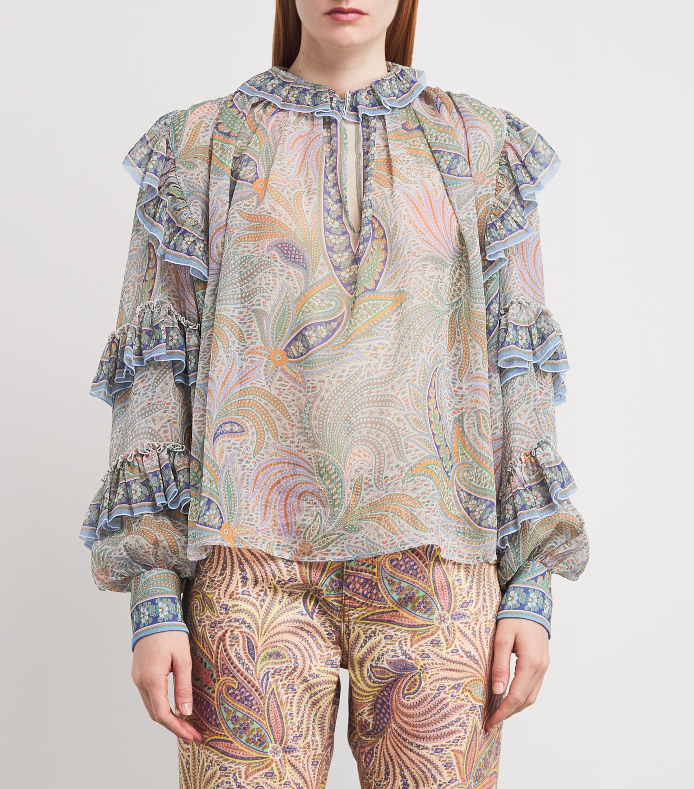 Silk Ruffle Blouse X0830 Image 3