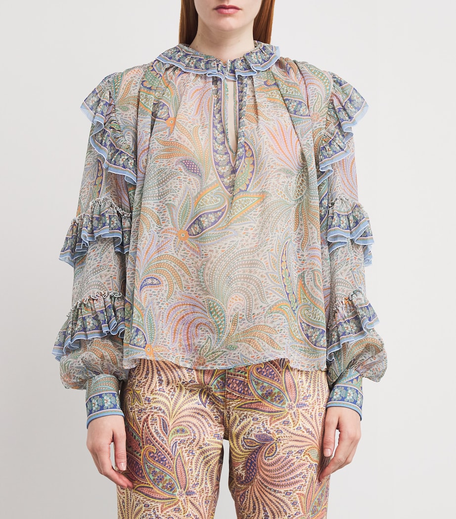 Silk Ruffle Blouse X0830 Image 3