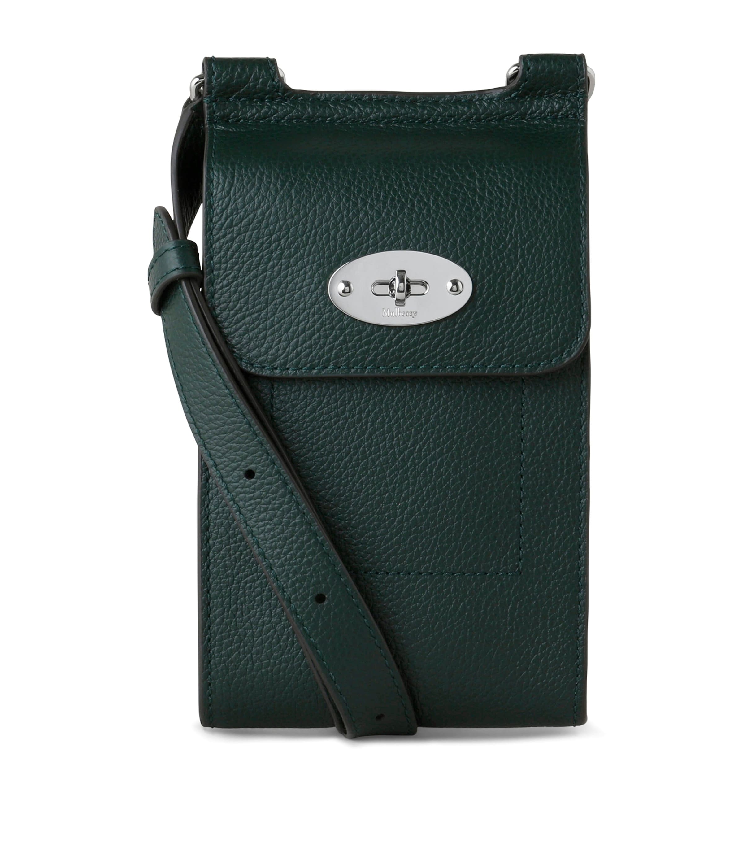 Mulberry Mini Leather Antony Cross-body Pouch In Green