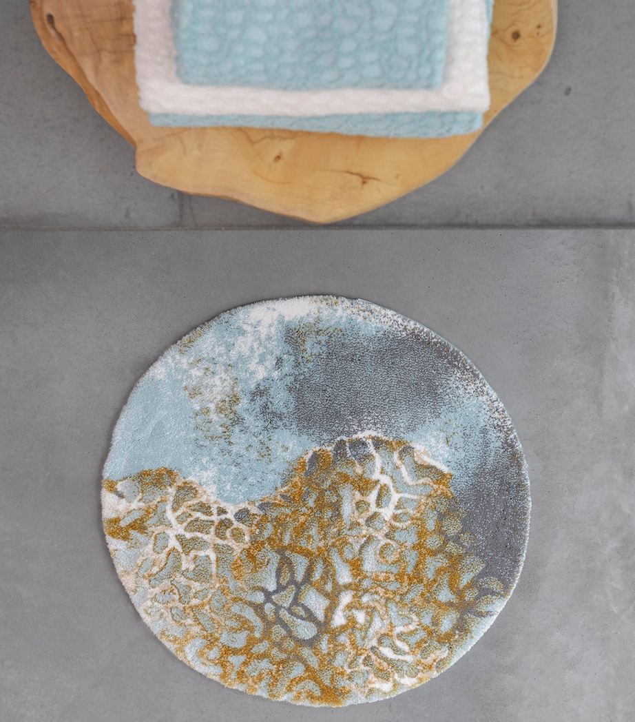 Egyptian Cotton-Blend Dune Bath Mat (85cm x 85cm) 210 AQUA Image 7