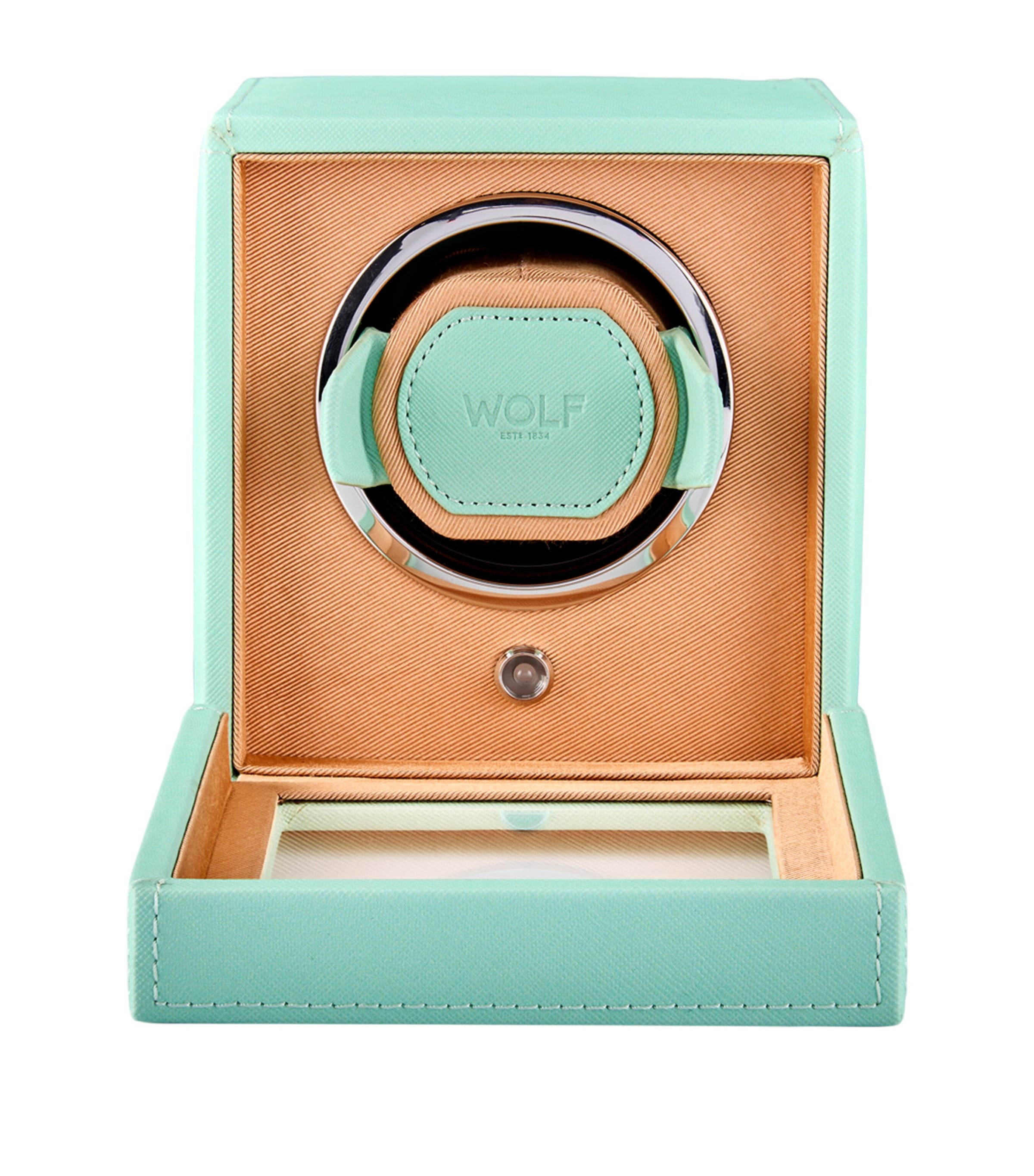 WOLF Cub Watch Winder with Cover Seltzer Mint/peach Image 3