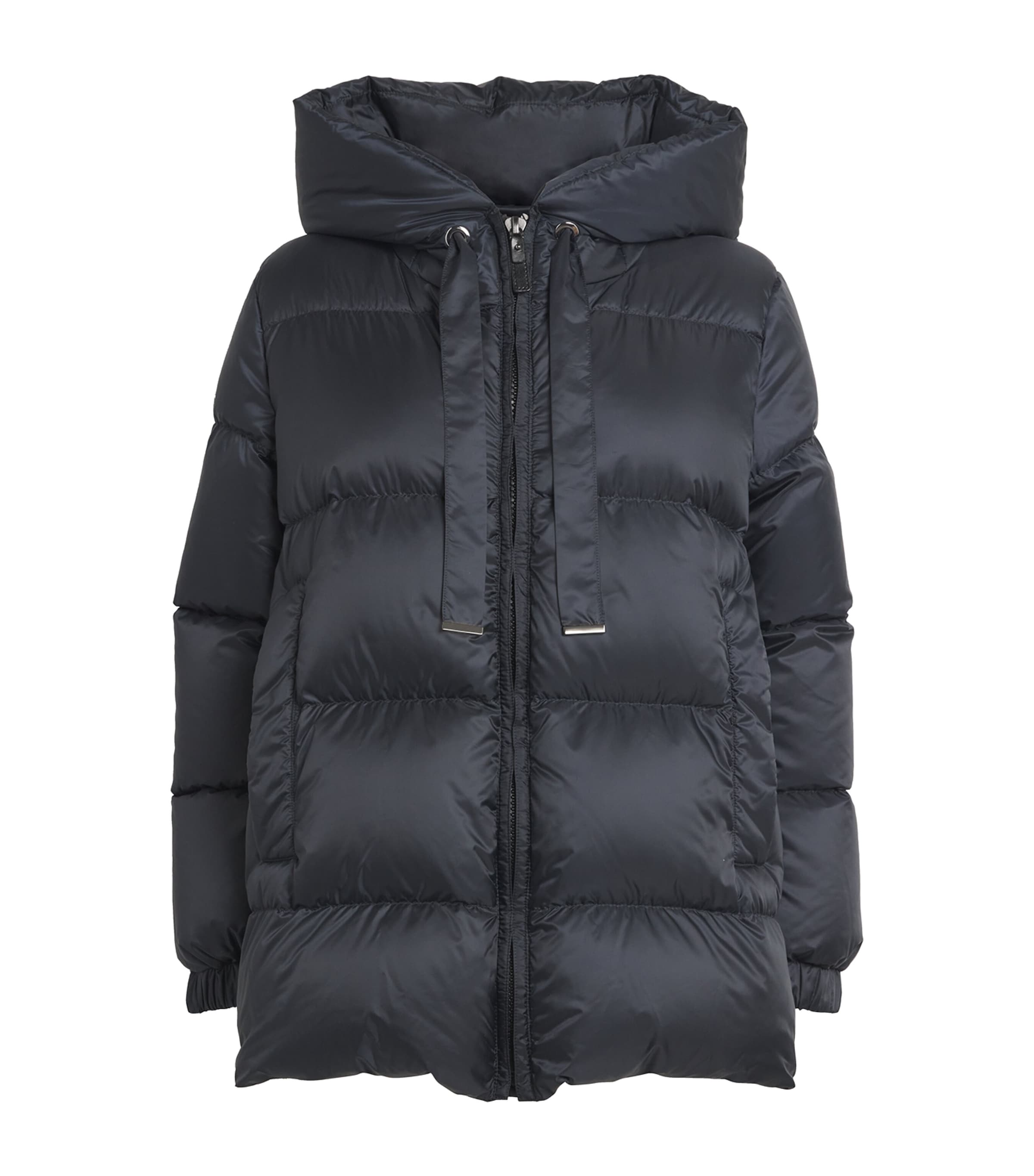 Max Mara Hooded Puffer Jacket In Blue