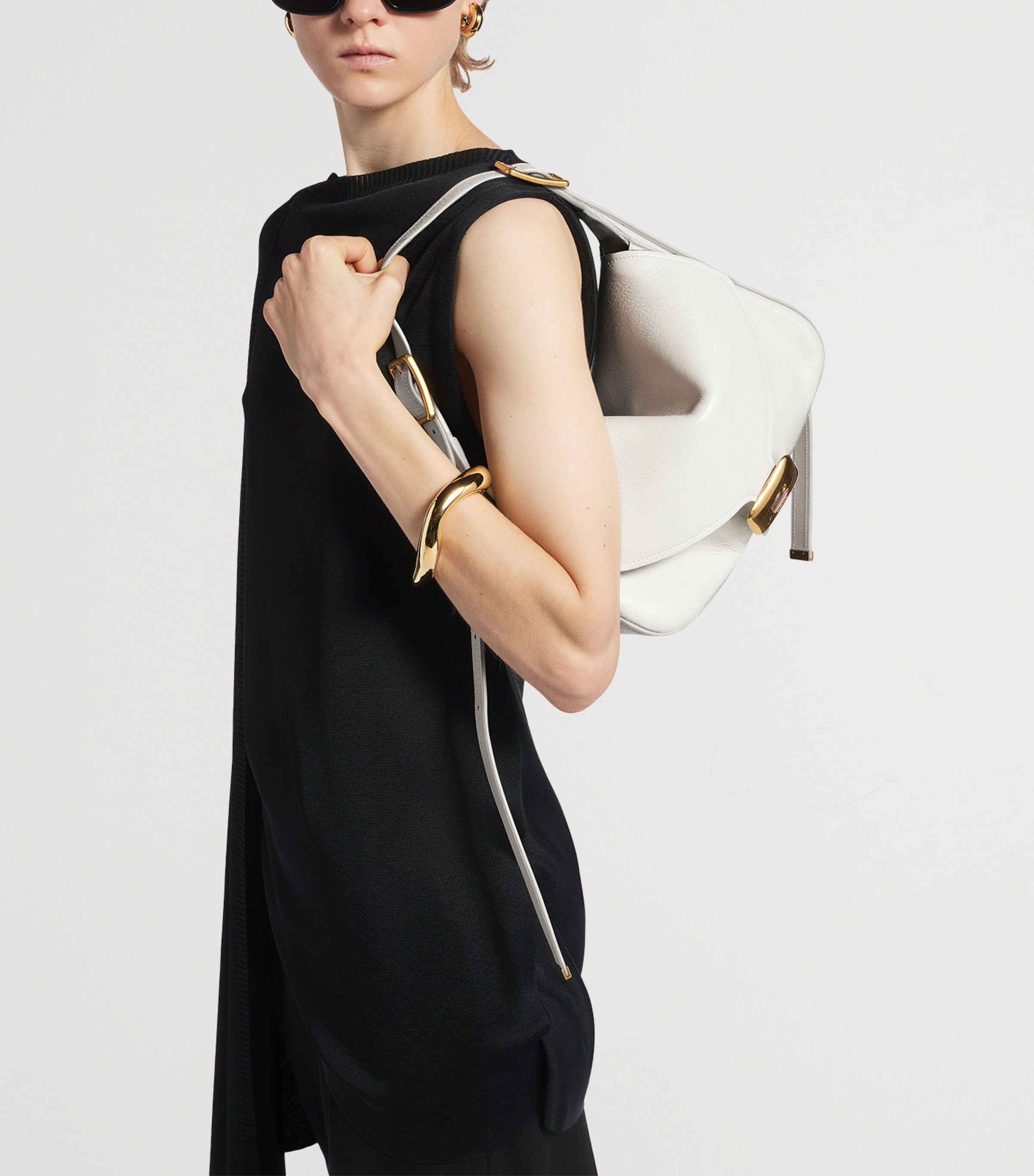 Balenciaga Pink Lambskin Clicca Shoulder Bag | Harrods UK