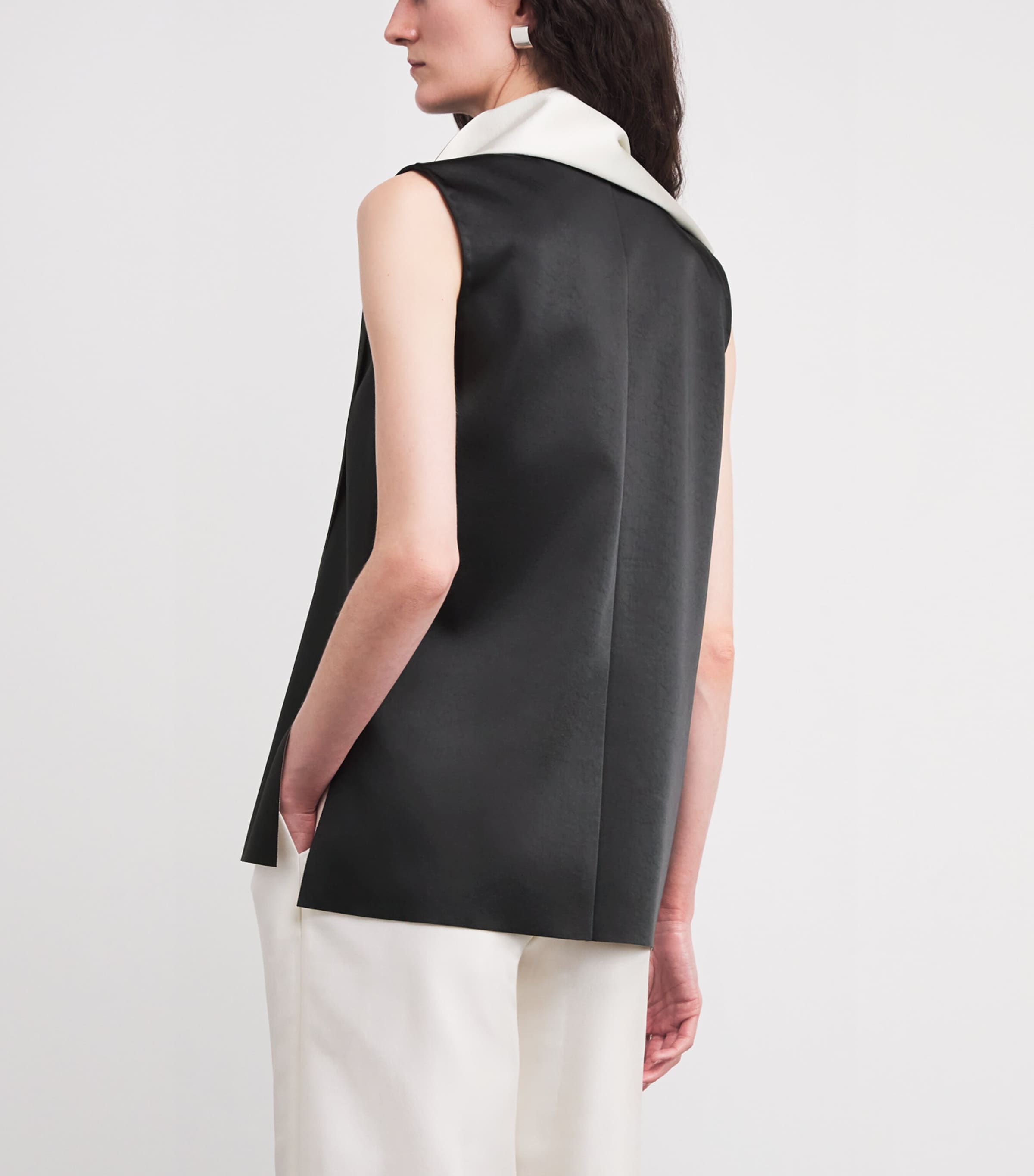 Scarf-Detail Blouse BLACK/IVORY Image 4