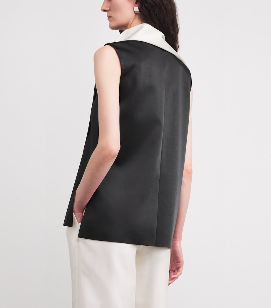 Scarf-Detail Blouse BLACK/IVORY Image 4