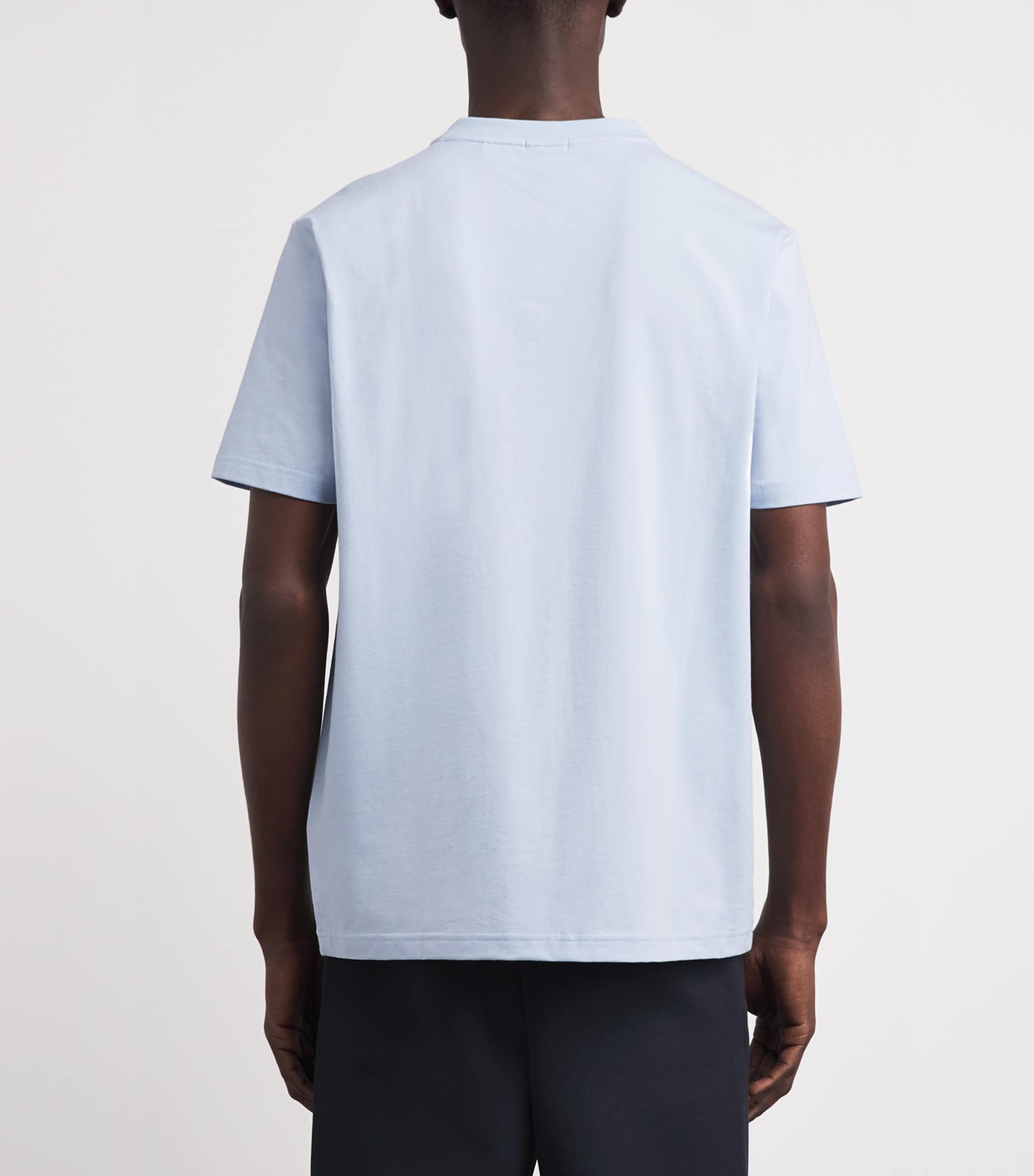 BOSS Mens Stretch-Cotton Logo T-Shirt Open Blue Image 5
