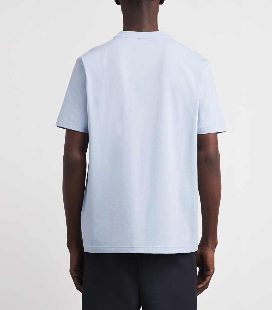 BOSS Mens Stretch-Cotton Logo T-Shirt Open Blue Image 5