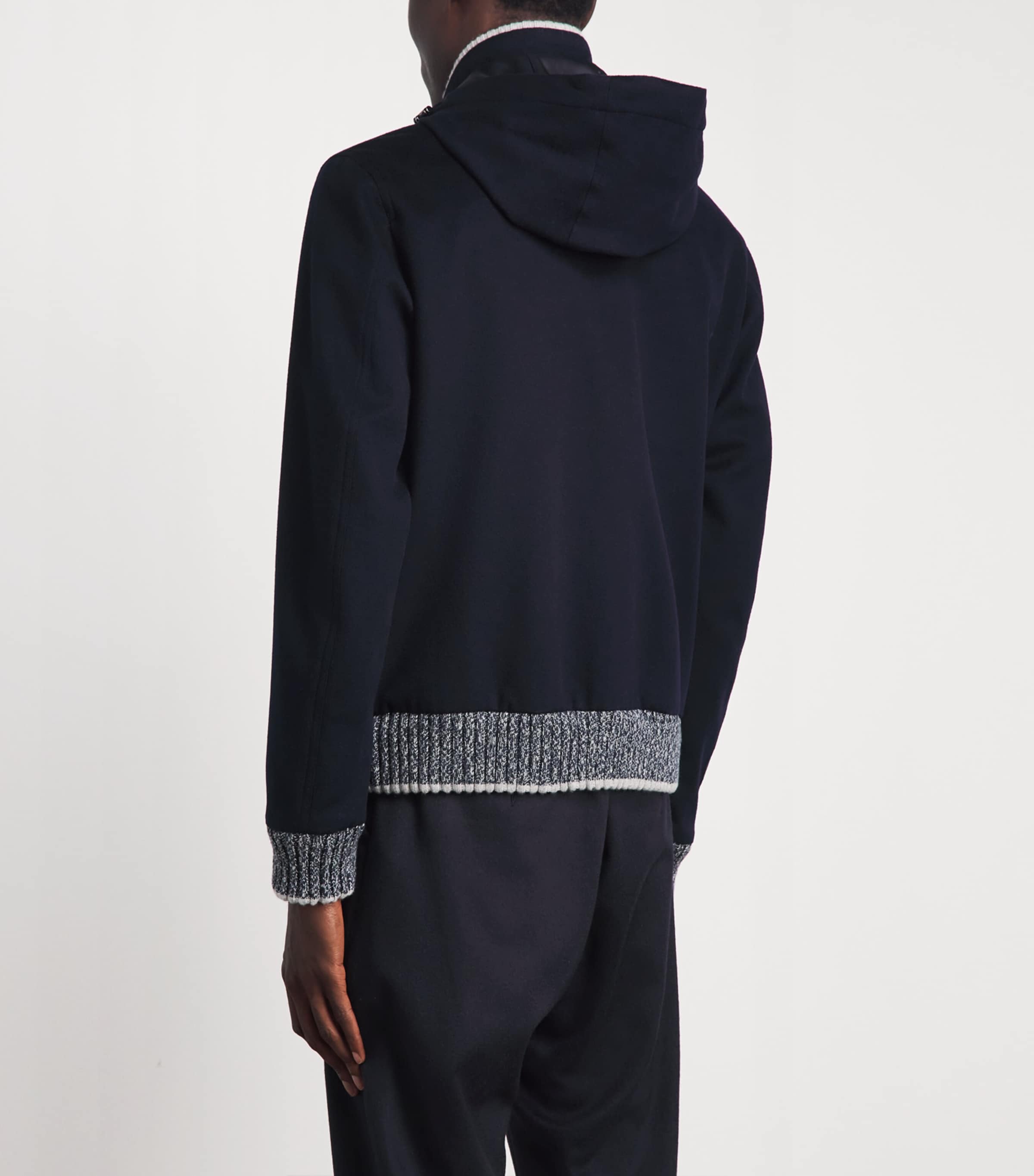 Paul & Shark Mens Cashmere-Wool Hybrid Knit Jacket Blue Image 5