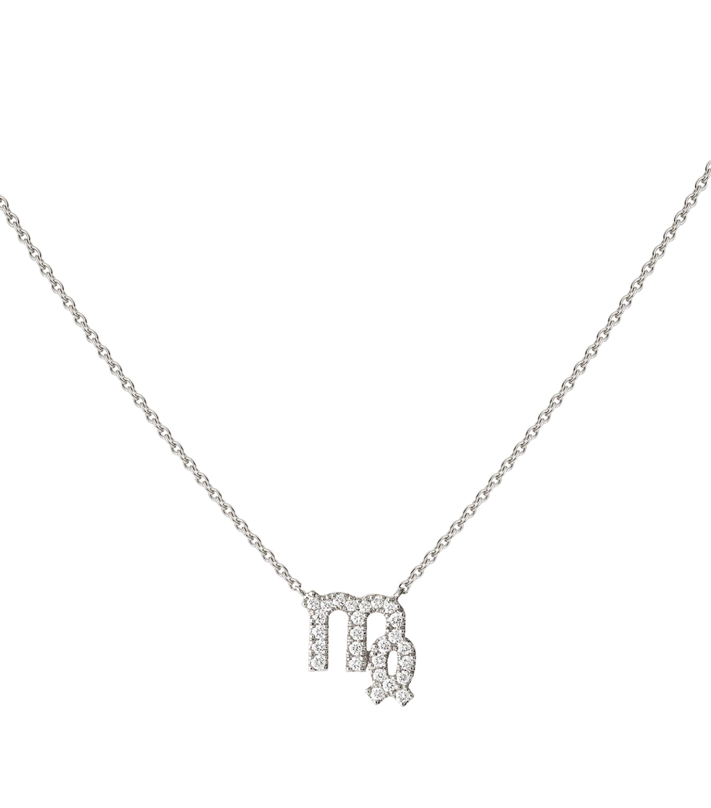 Engelbert White Gold And Diamond Star Sign Virgo Necklace