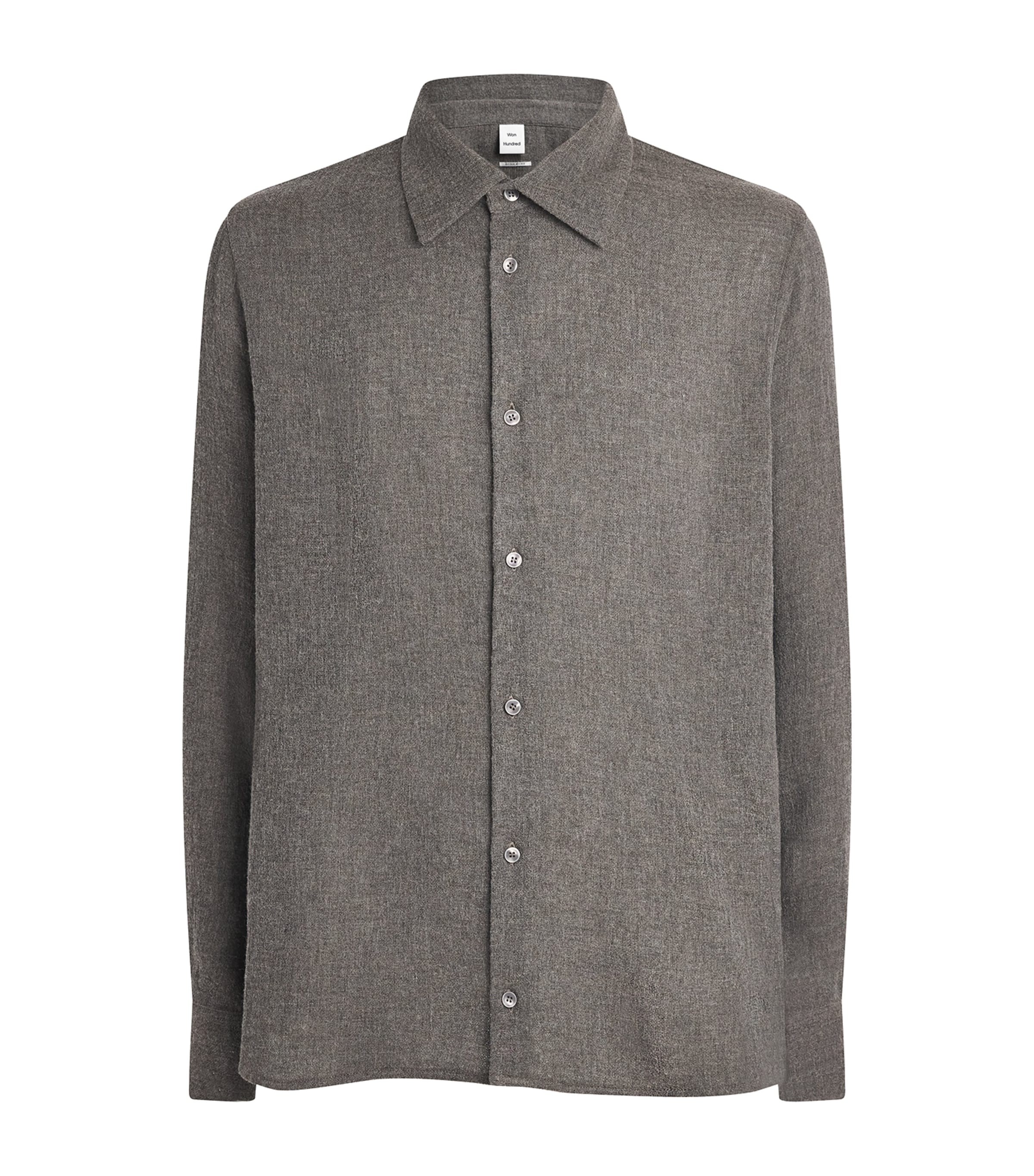 Won Hundred Mens Wool-Viscose Adriel Shirt Dusty Brown Image 1