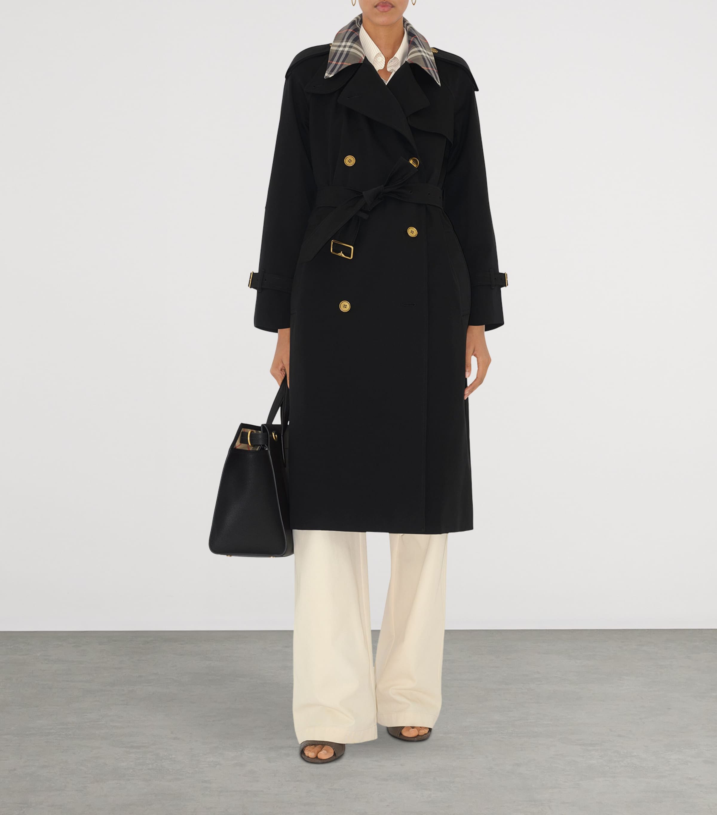 Long Castleford Trench Coat BLACK Image 2