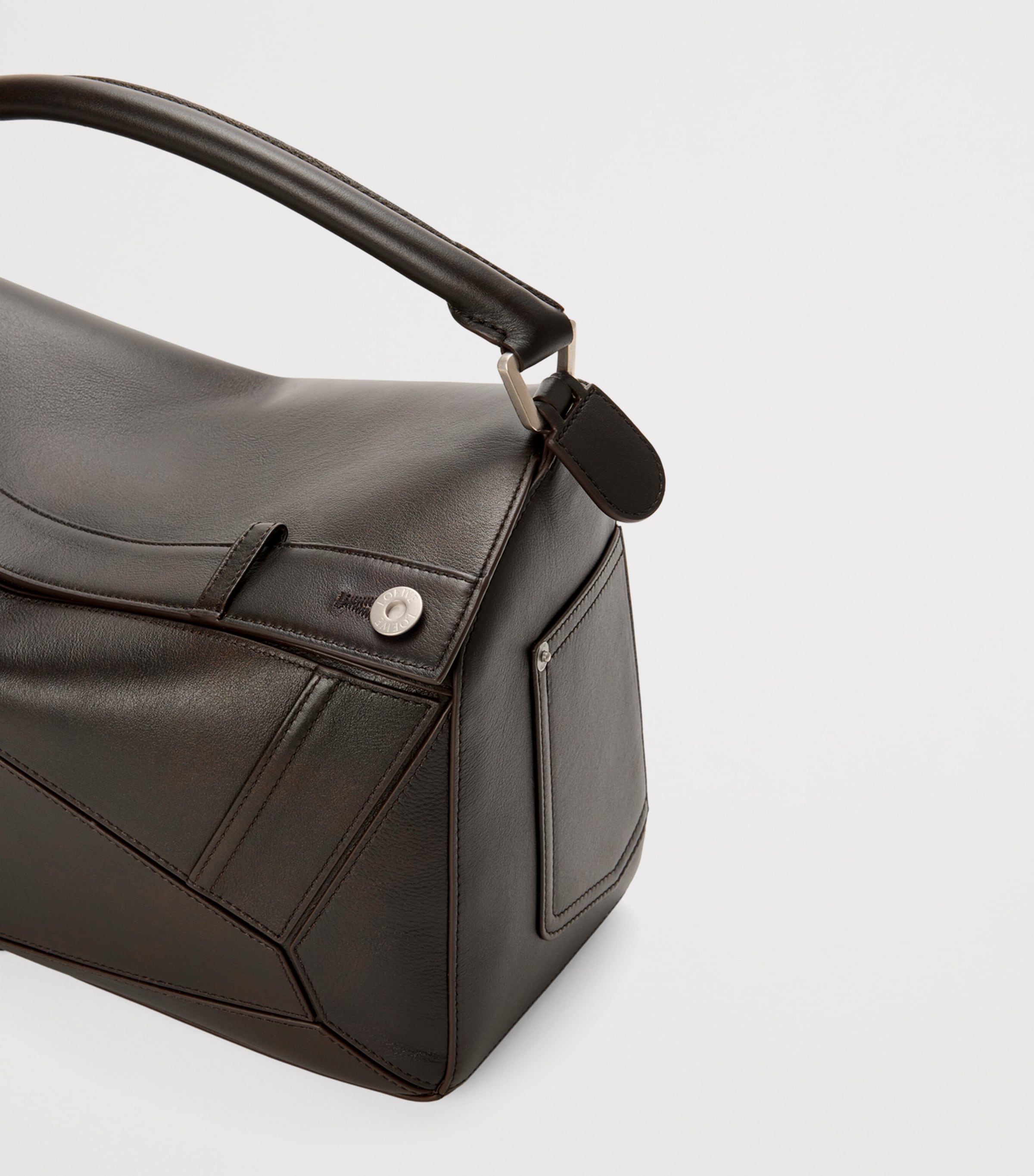 Large Calfskin Puzzle Panta Top-Handle Bag VINTAGE BROWN Image 7