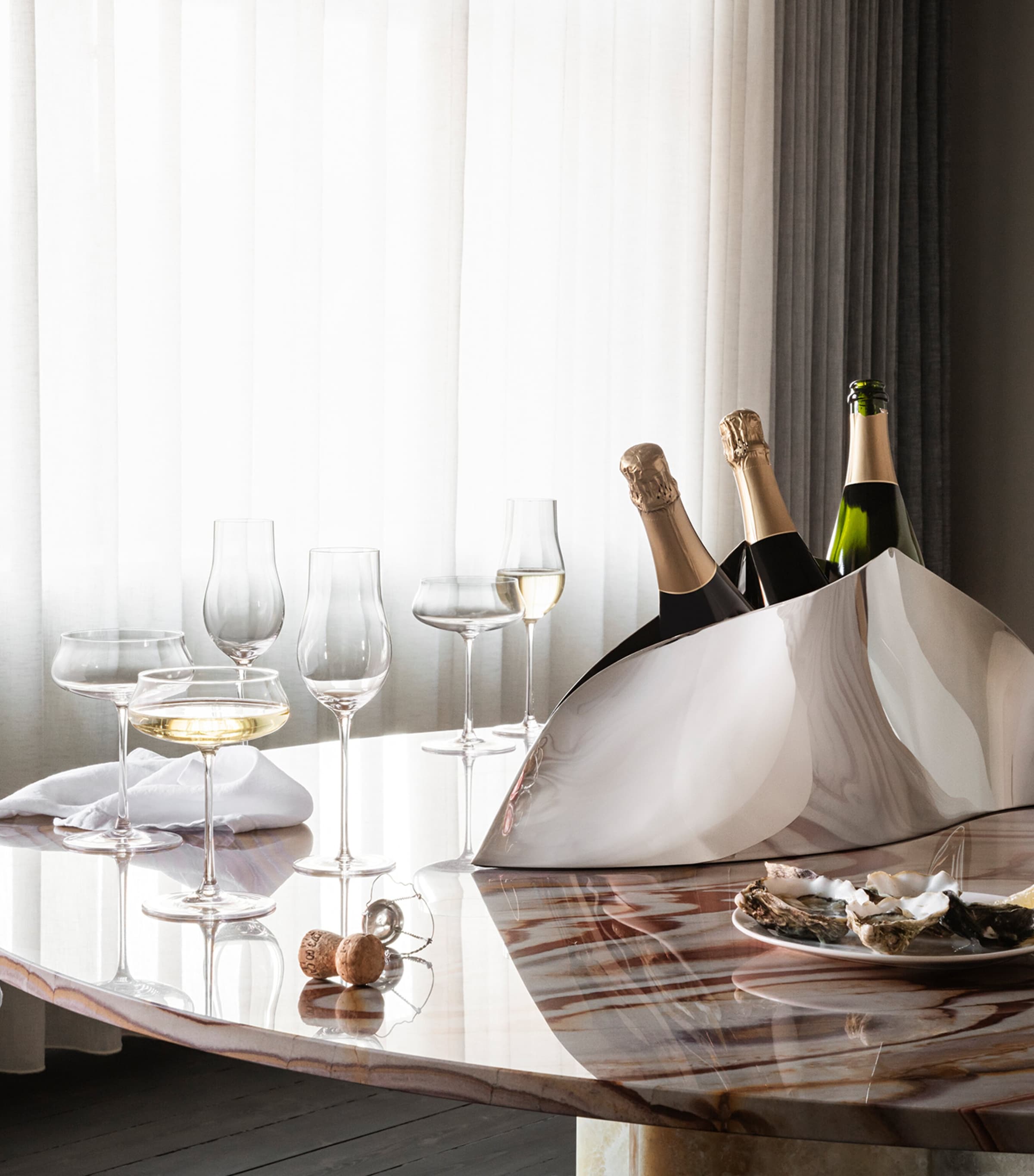 Set of 4 Sky Champagne Flutes (250ml) CLEAR Image 2