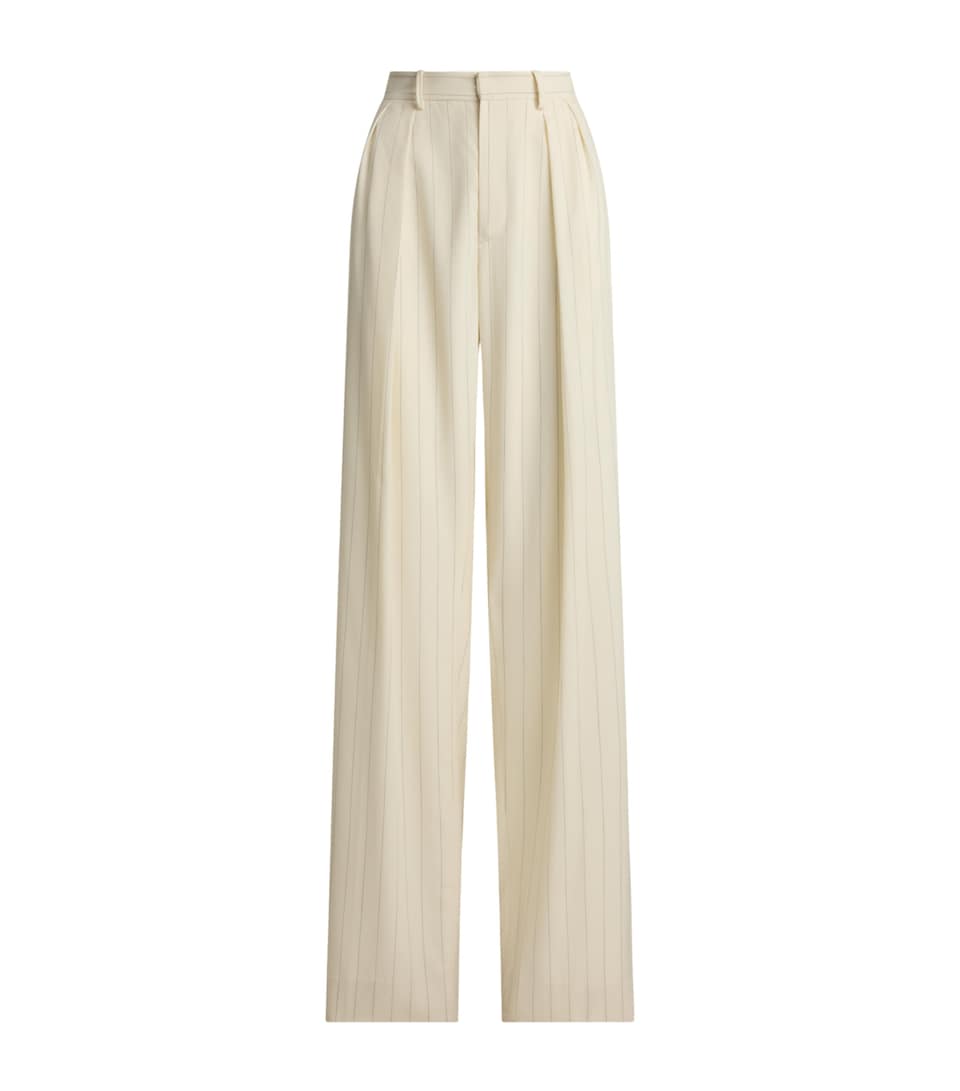 Ralph Lauren Collection Wool Stripe Jody Trousers Natural