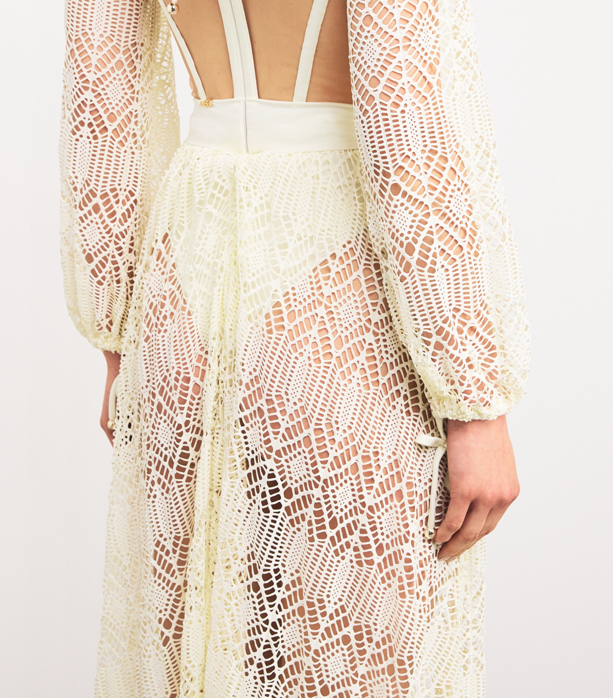 PatBO Womens x Camila Coelho Corseted Rope Bustier Maxi Dress Off White Image 6