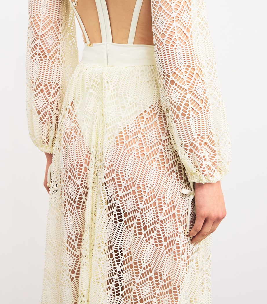 PatBO Womens x Camila Coelho Corseted Rope Bustier Maxi Dress Off White Image 6